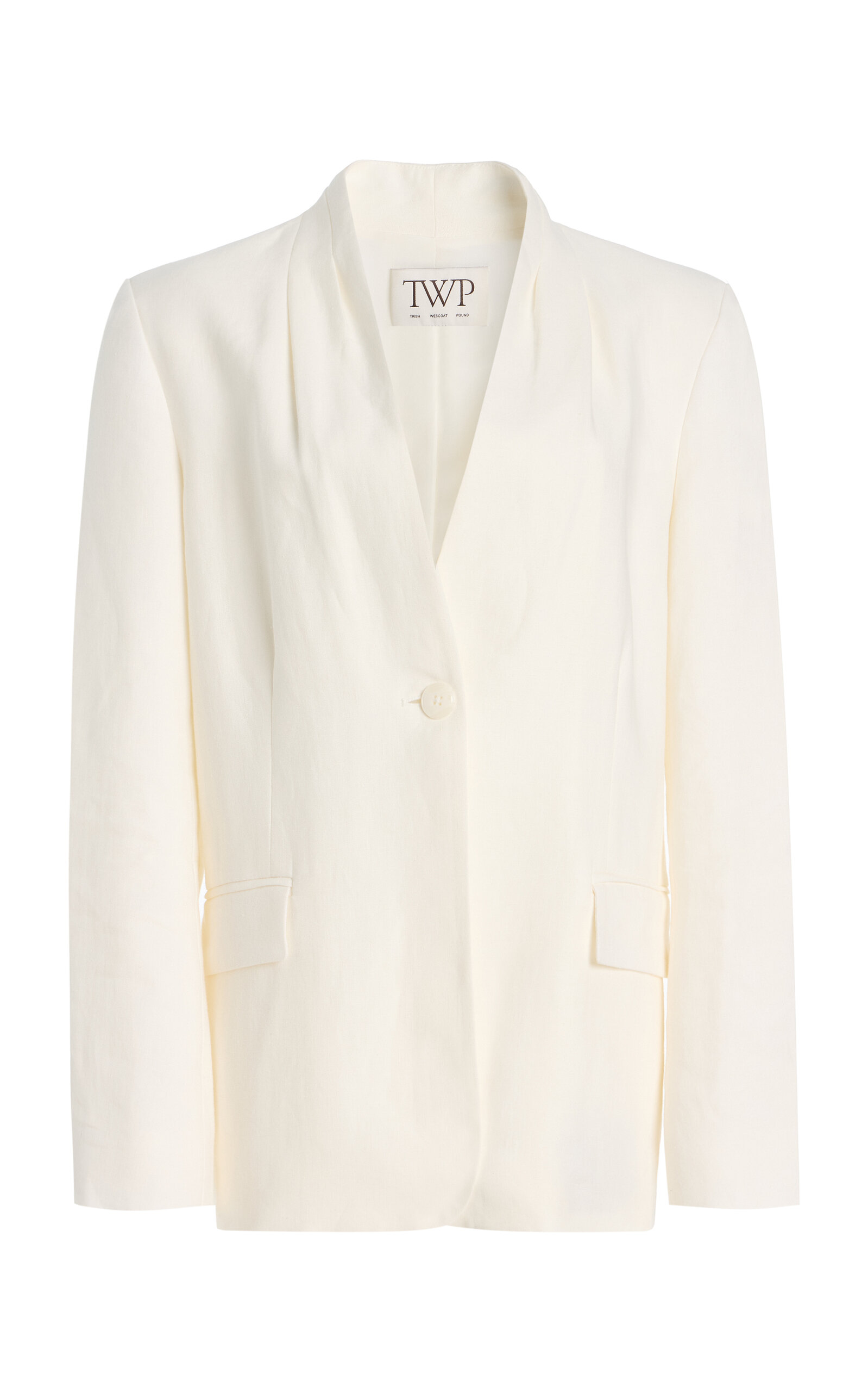 Twp New Dinner Linen Blazer In White