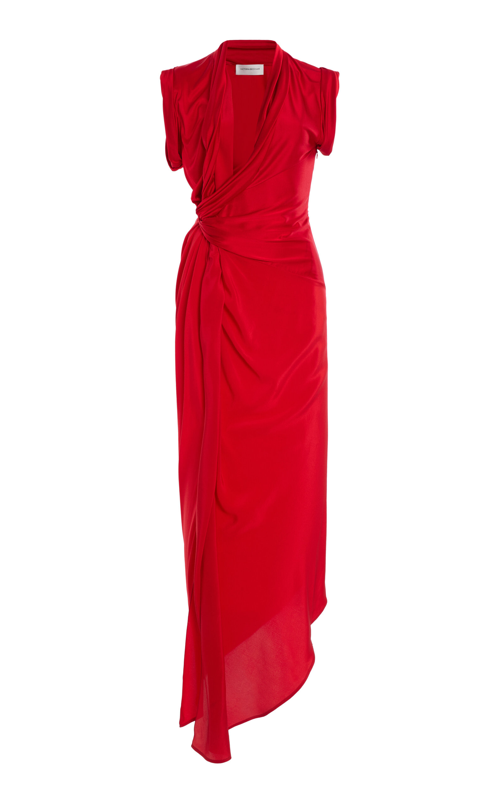 Victoria Beckham Asymmetric Twist-Detailed Silk Maxi Dress