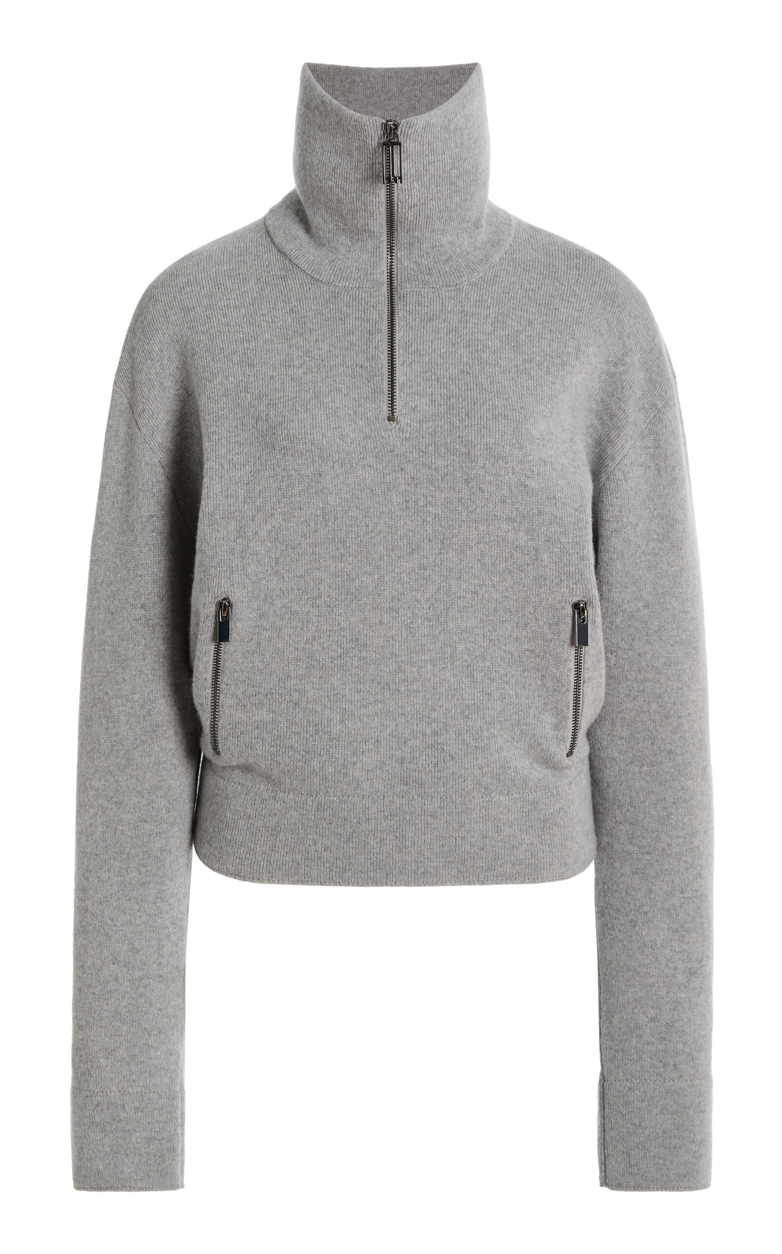 Victoria Beckham Half Zip Milano Cashmere Sweater
