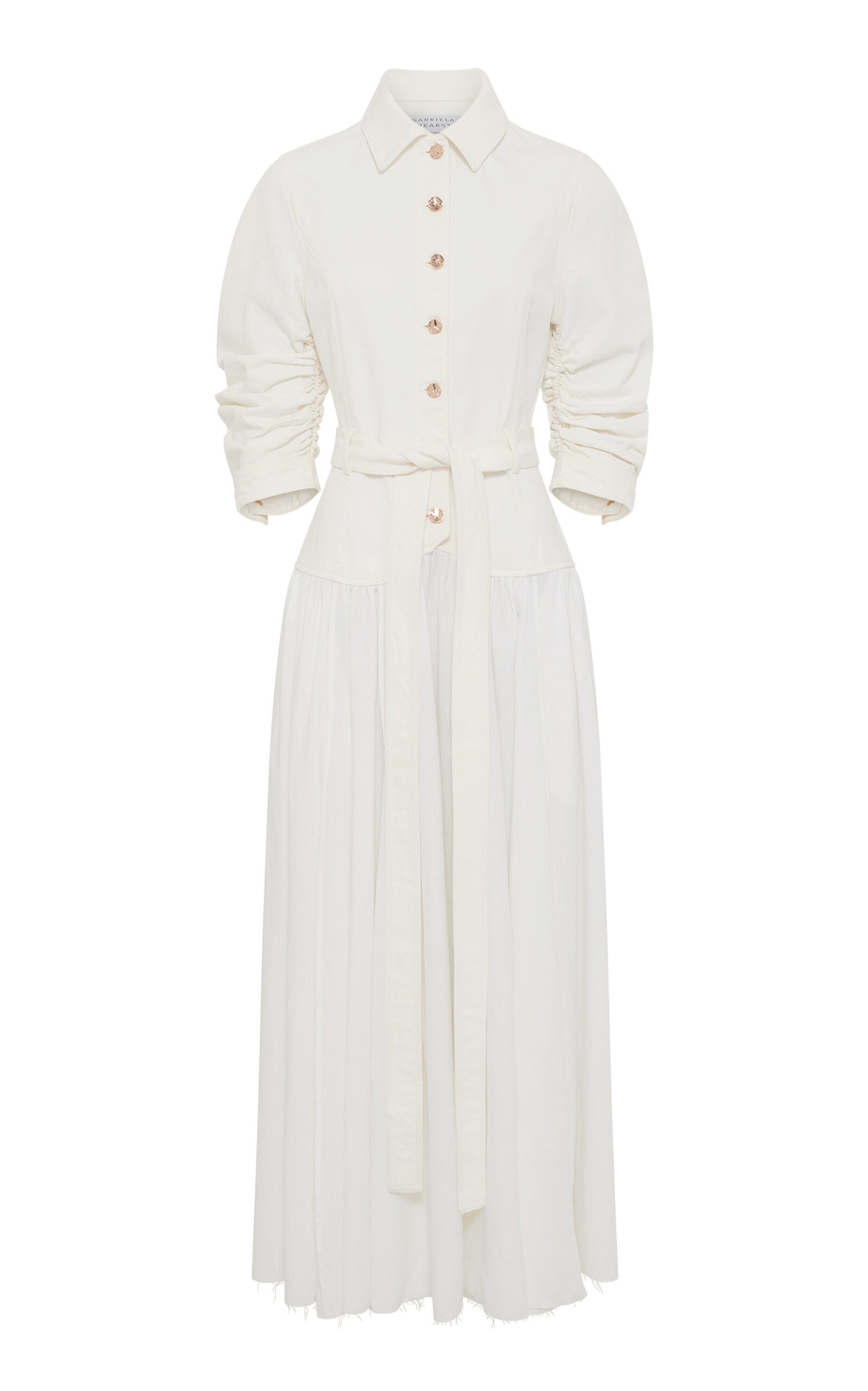 Gabriela Hearst Delyth Button-Front Cotton Dress