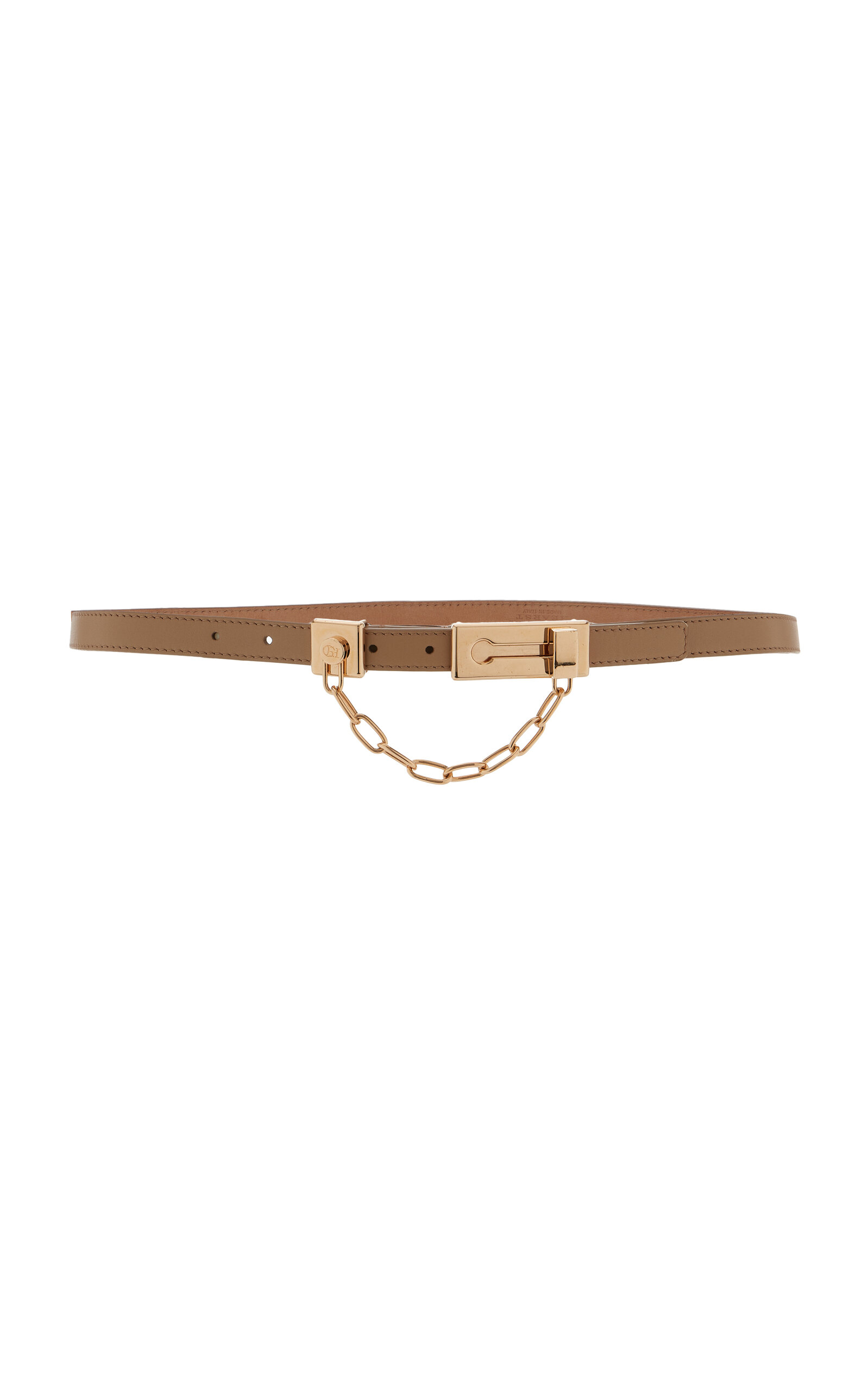 Gabriela Hearst Lock Belt In Nude Leather In Brown