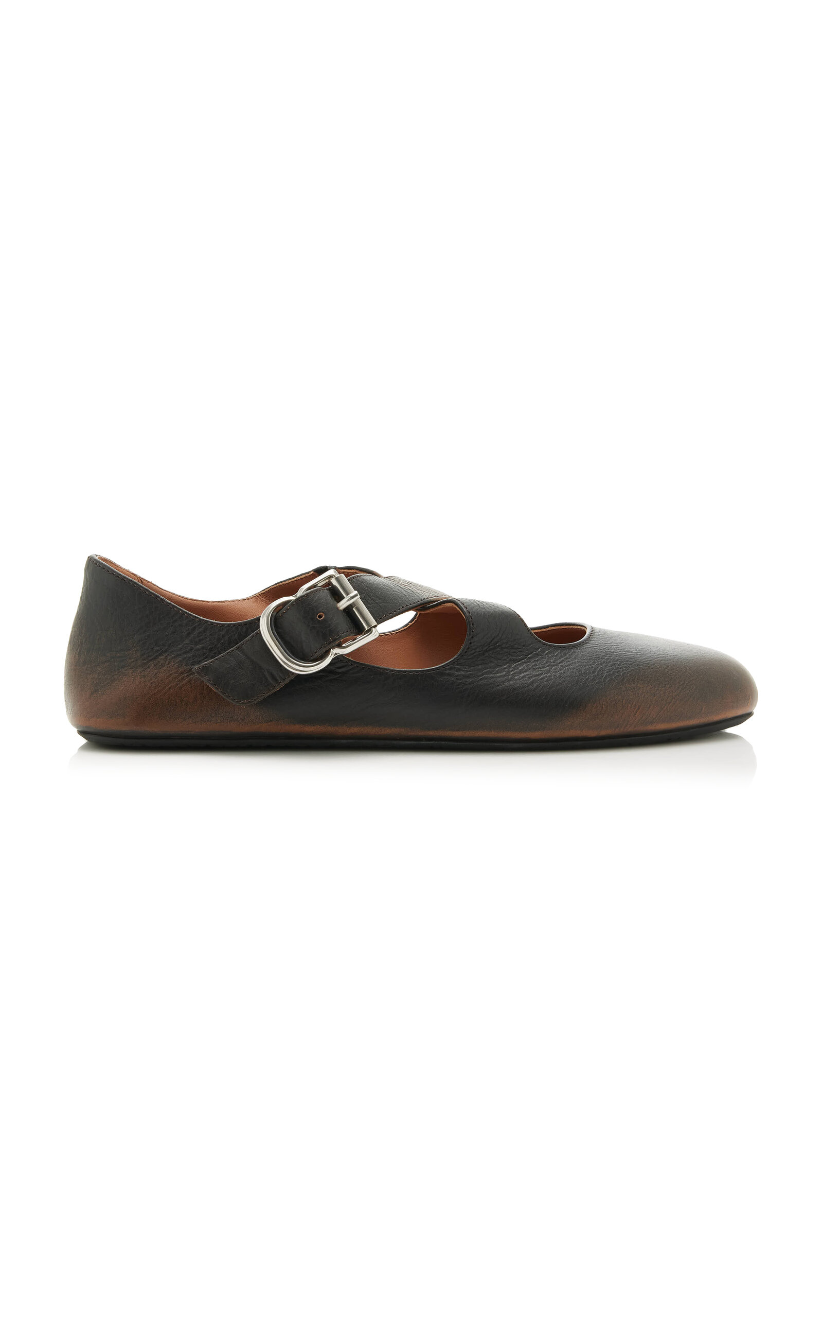 ALAÏA Criss Cross Leather Ballet Flats