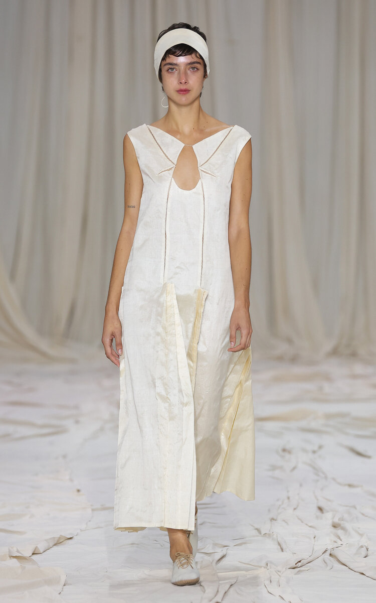 Tessellated Tennis Silk Dress