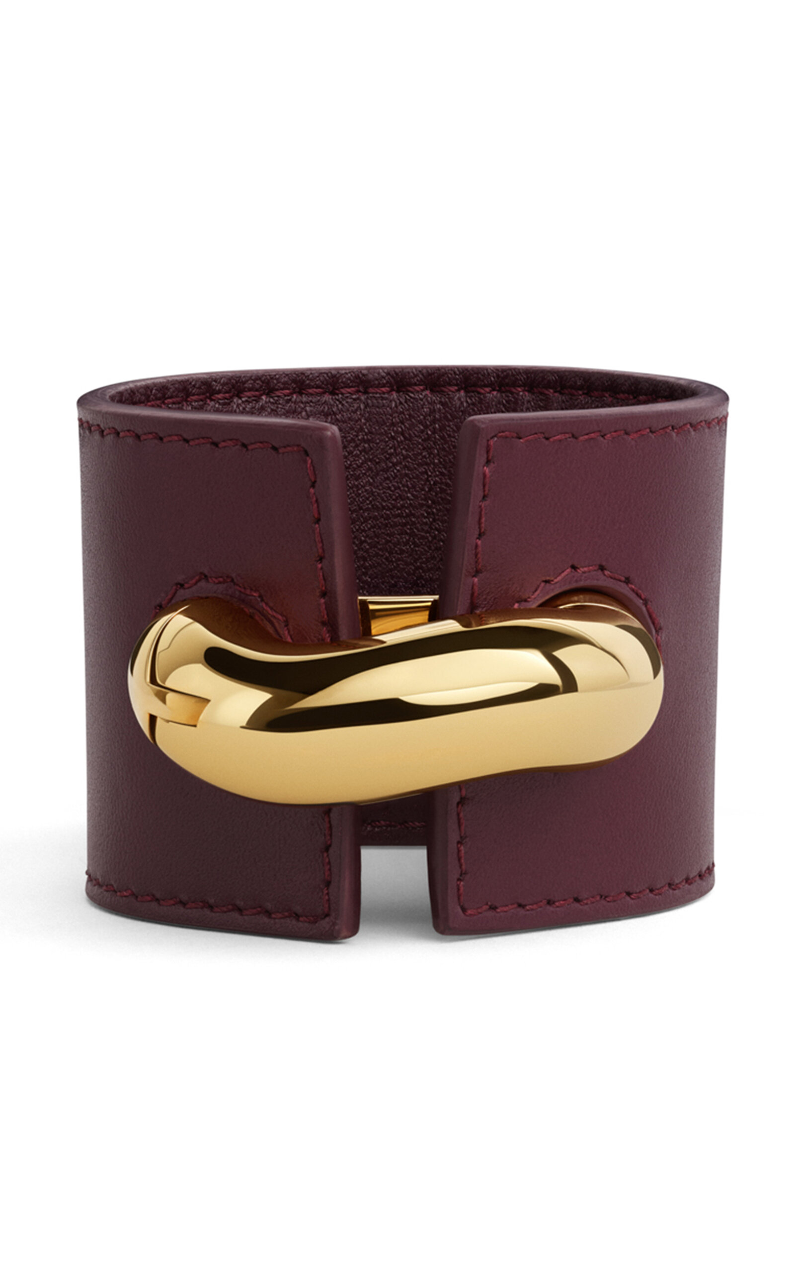 Alaïa Pierced Leather Cuff In Red