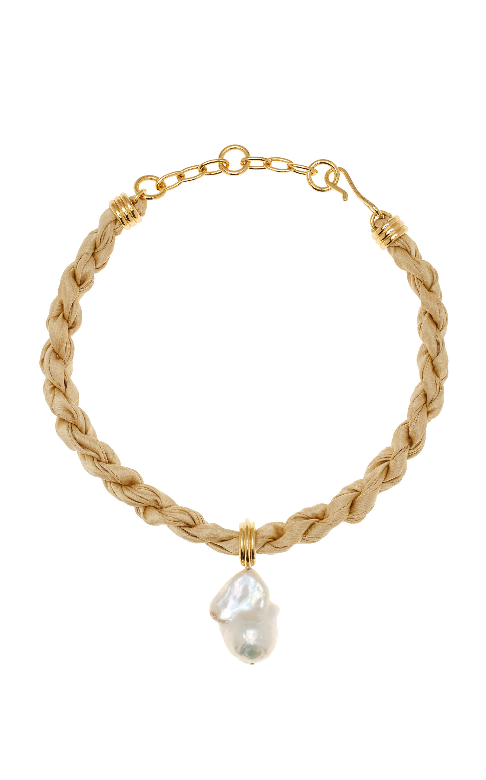 Lizzie Fortunato Woven Collar In Sandbar In Metallic