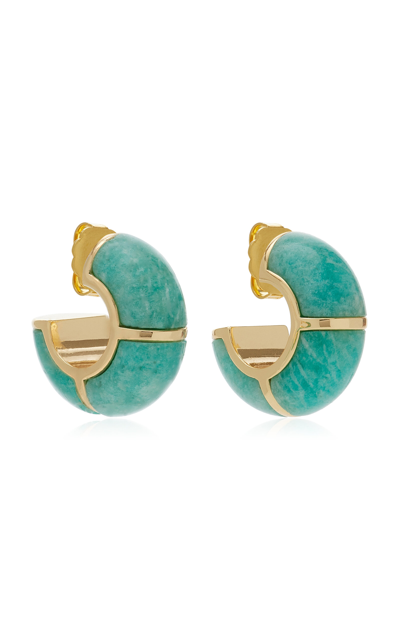 Lizzie Fortunato Zellige Hoops In Amazonite In Blue