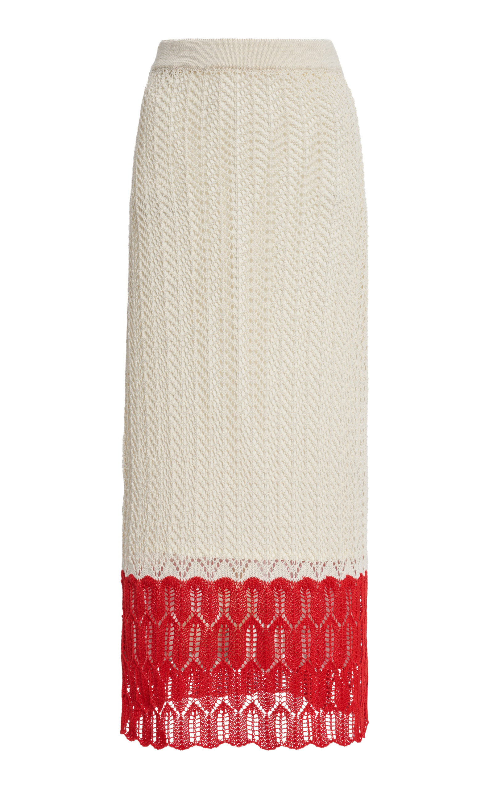 Jil Sander Cotton Crochet Midi Skirt