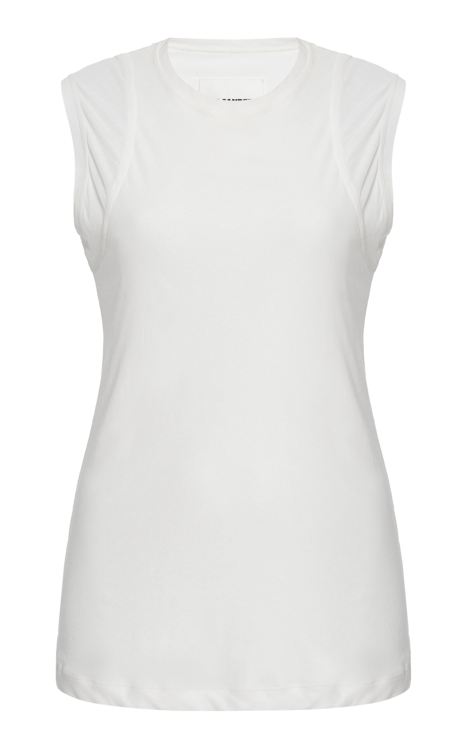 Jil Sander Cotton Double Layer Tank In Animal Print