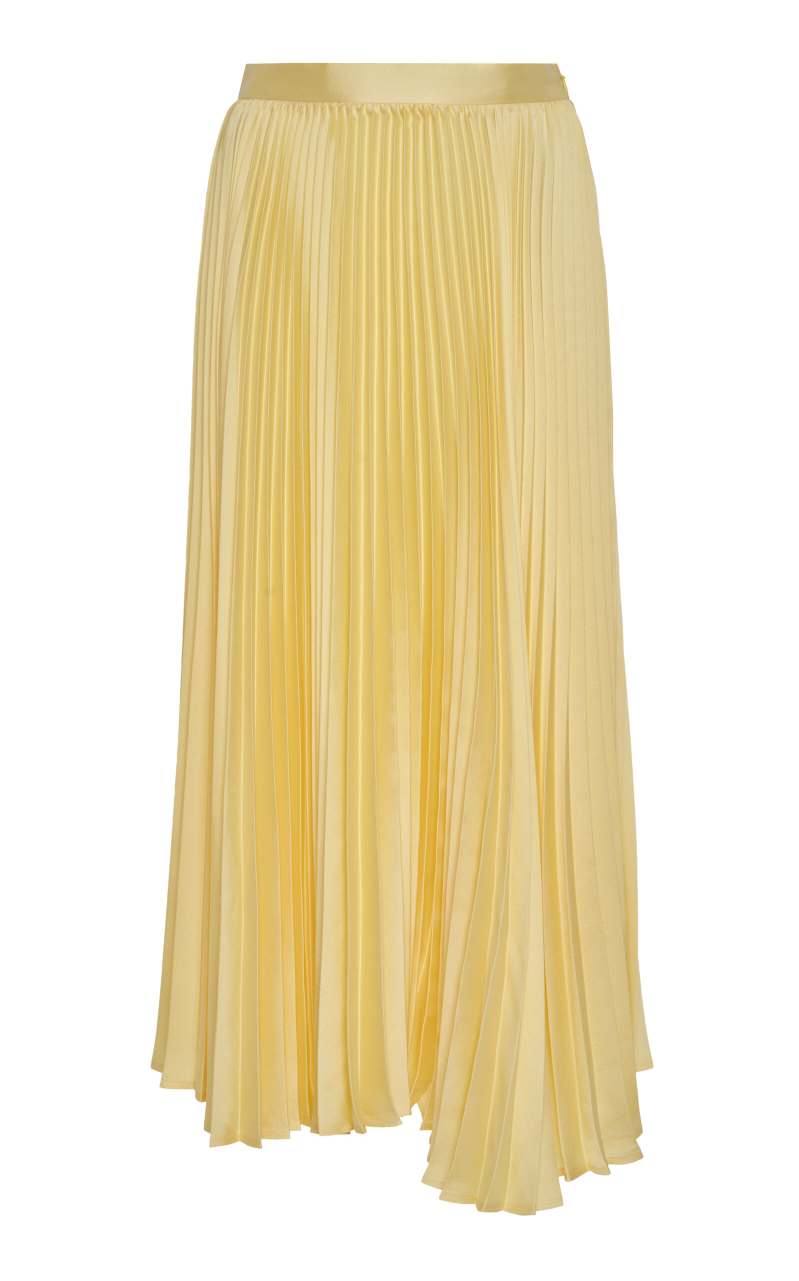 Jil Sander Pleated Midi Skirt In Yellow