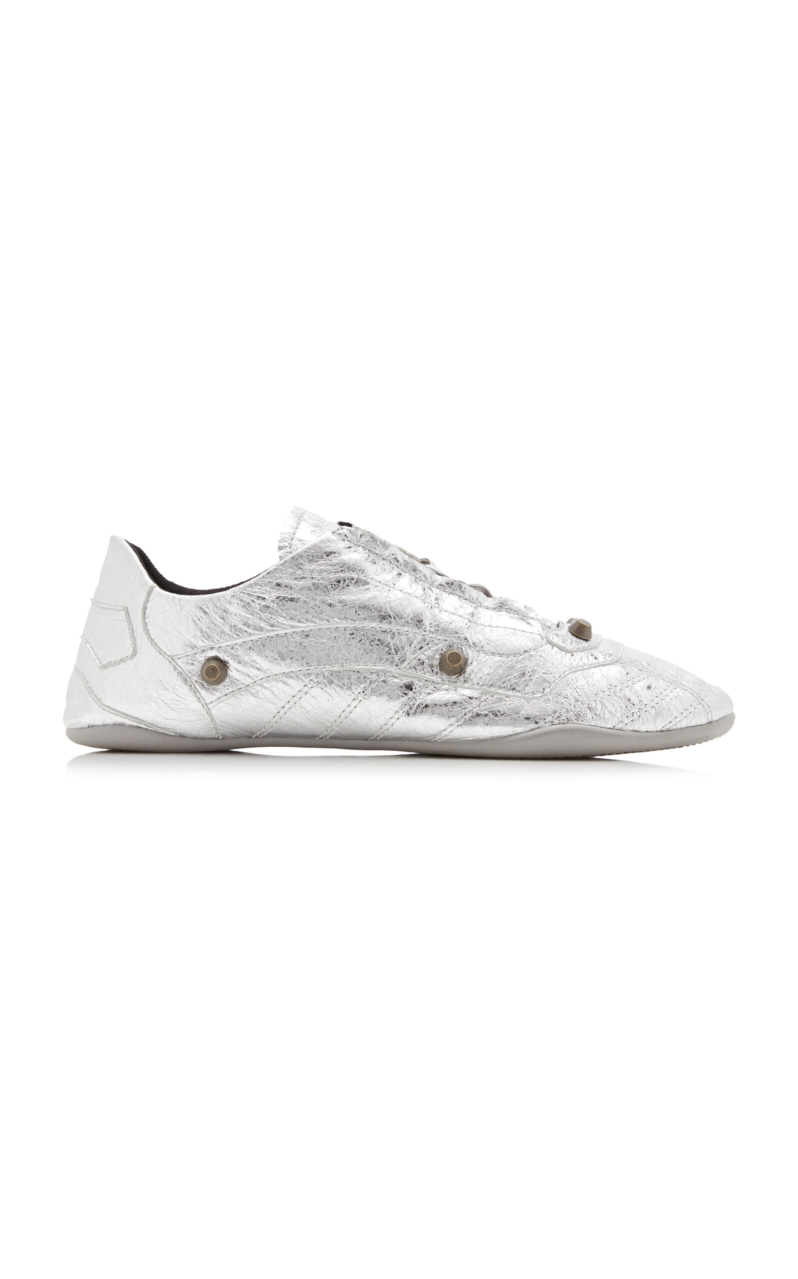 Balenciaga City Metallic Leather Sneakers In Multi