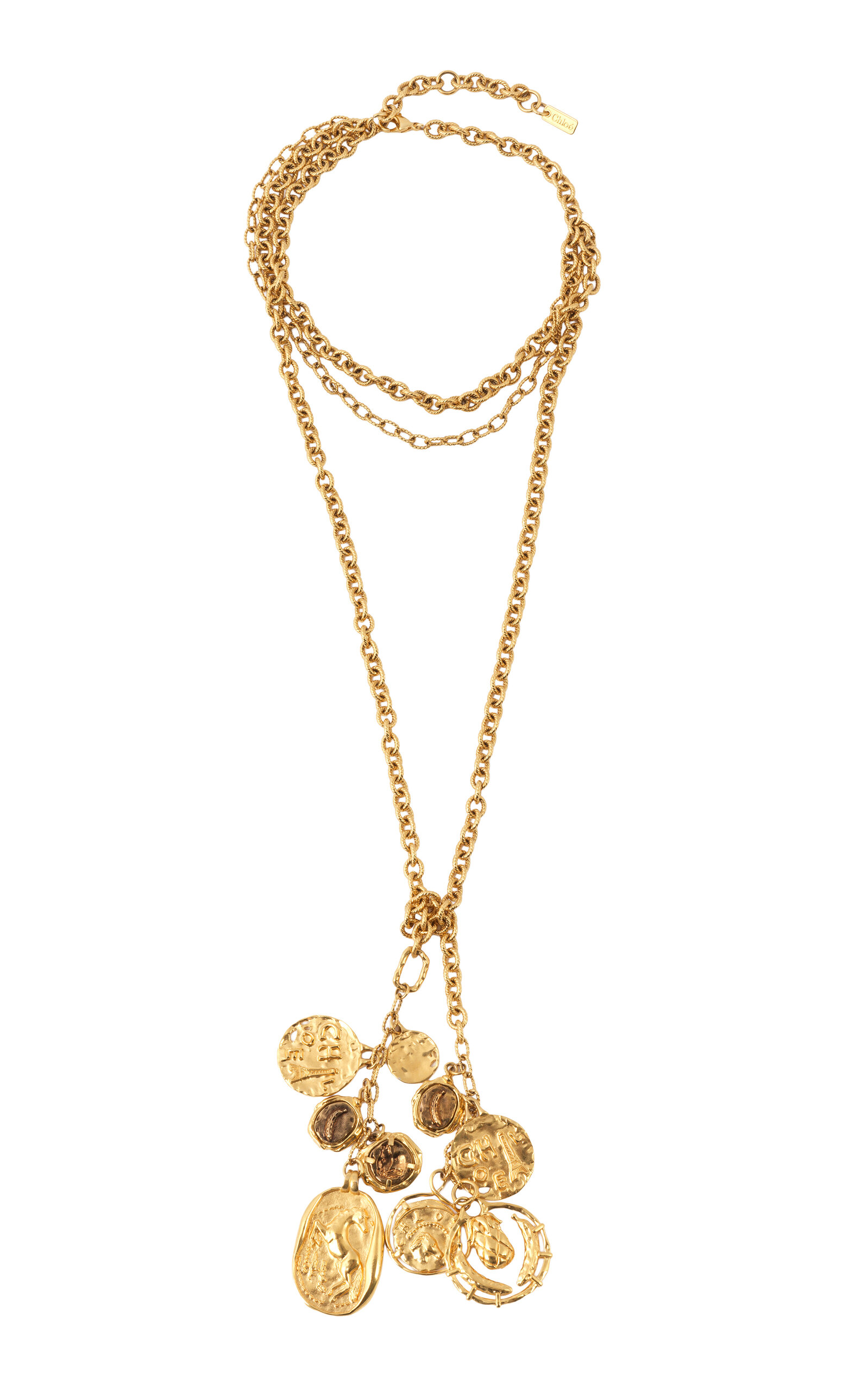 Chloé Gold-tone Coin Pendant Necklace In Gold