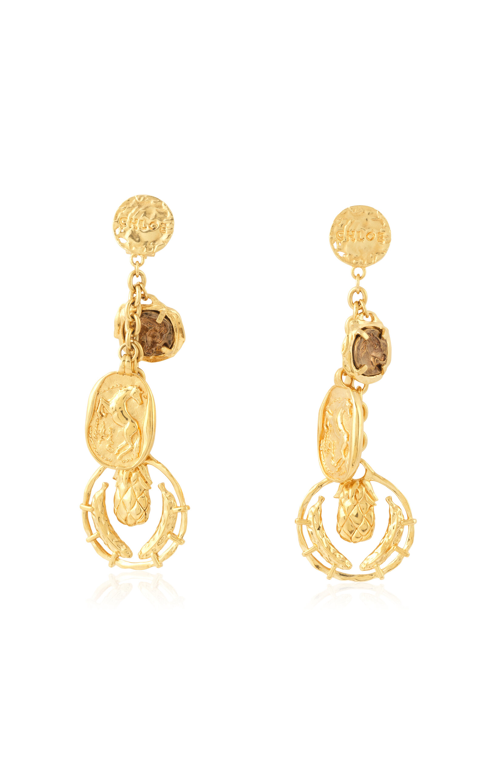 Chloé Gold-tone Drop Earrings In Gold