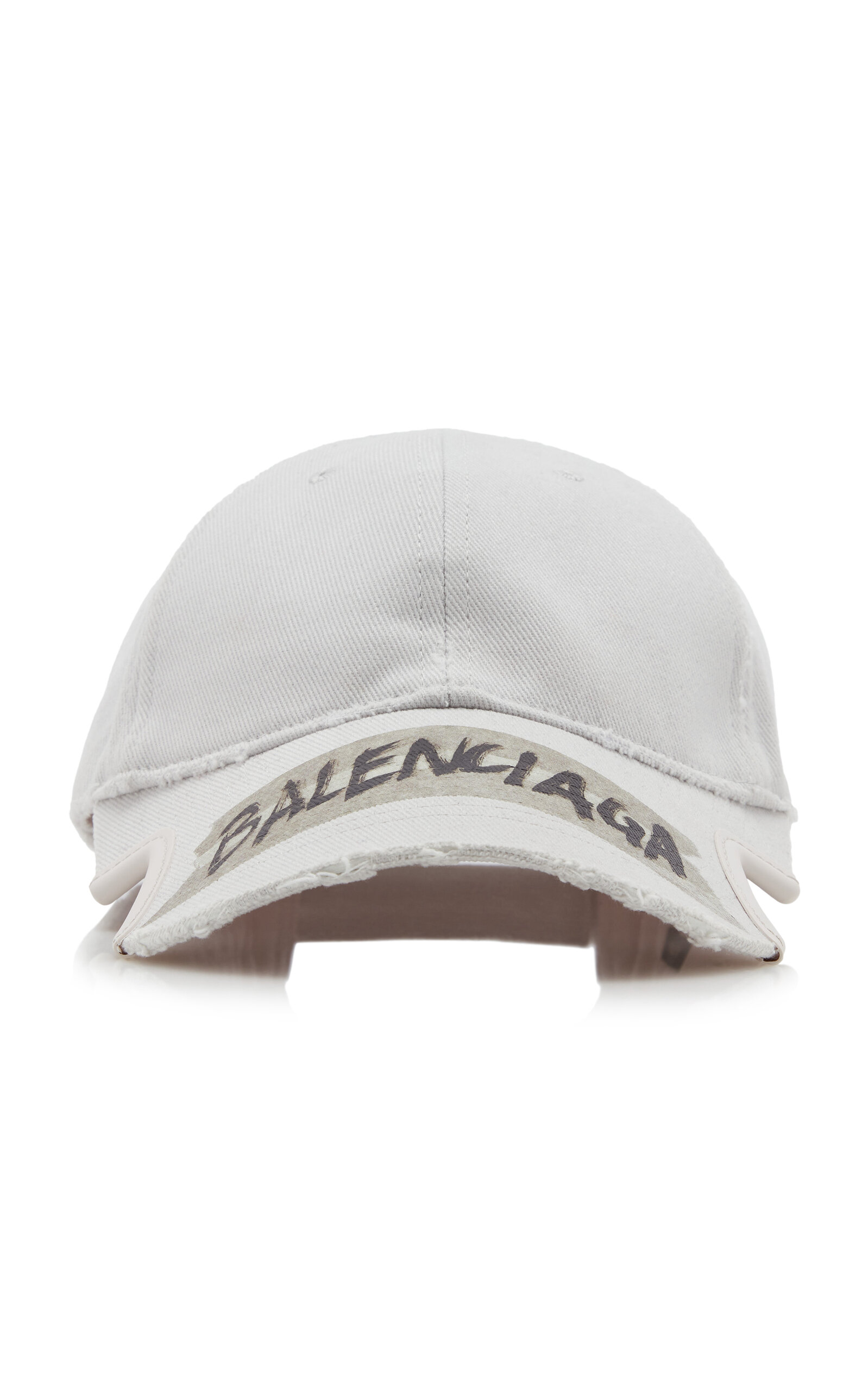 Balenciaga Logo-embellished Cotton Cap In White