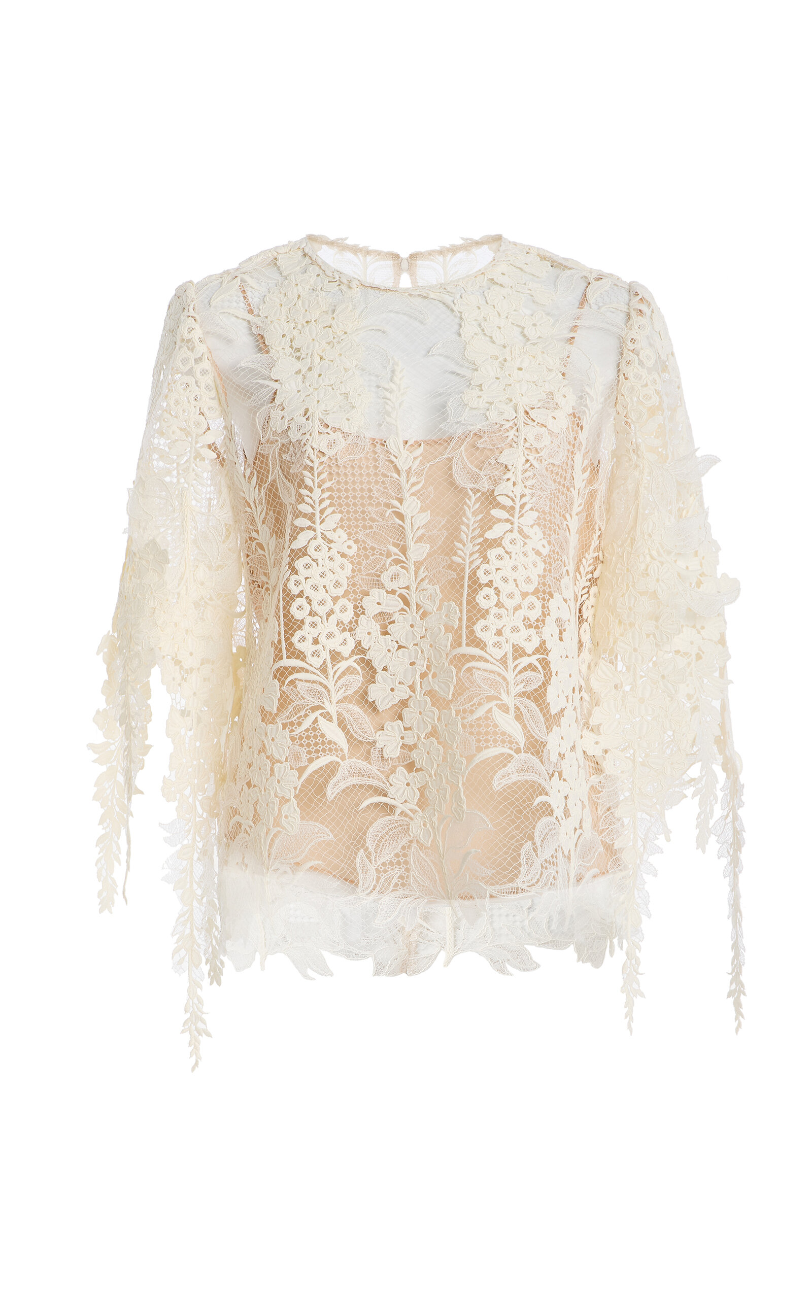 Appliquéd Guipure Blouse