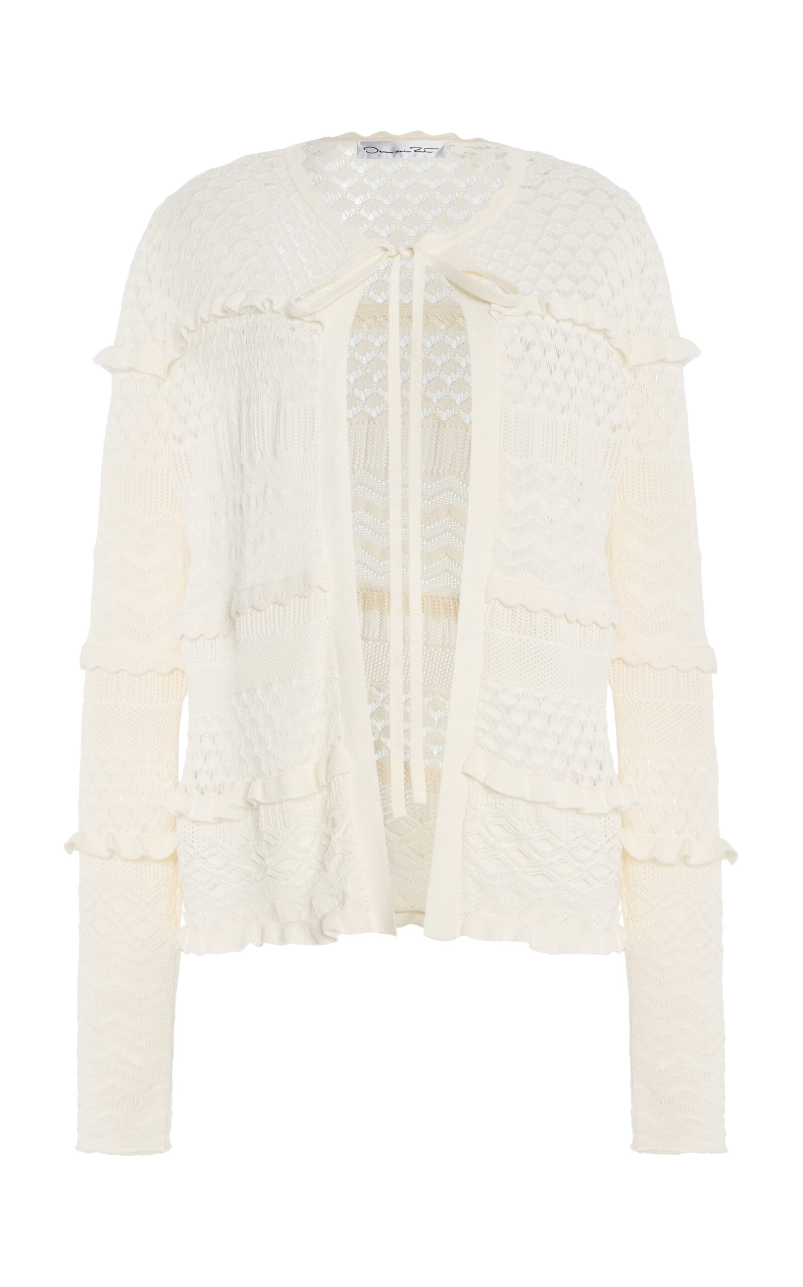 Oscar De La Renta Mixed-stitch Silk-cotton Cardigan