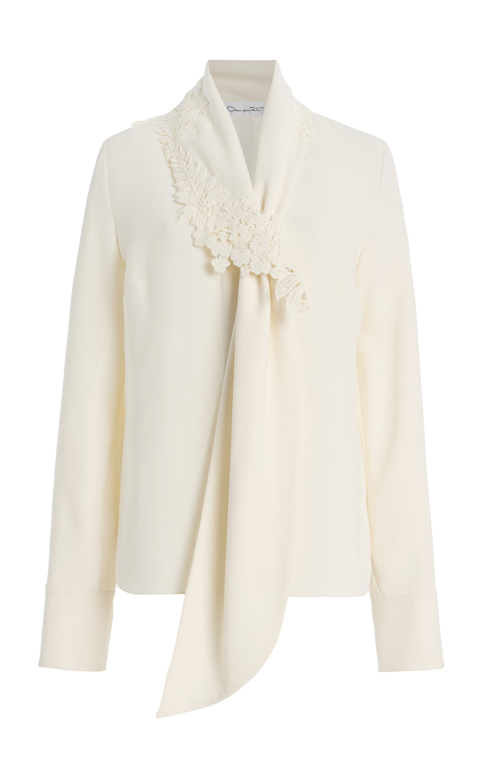 Oscar de la Renta Tie-Detailed Silk-Georgette Blouse