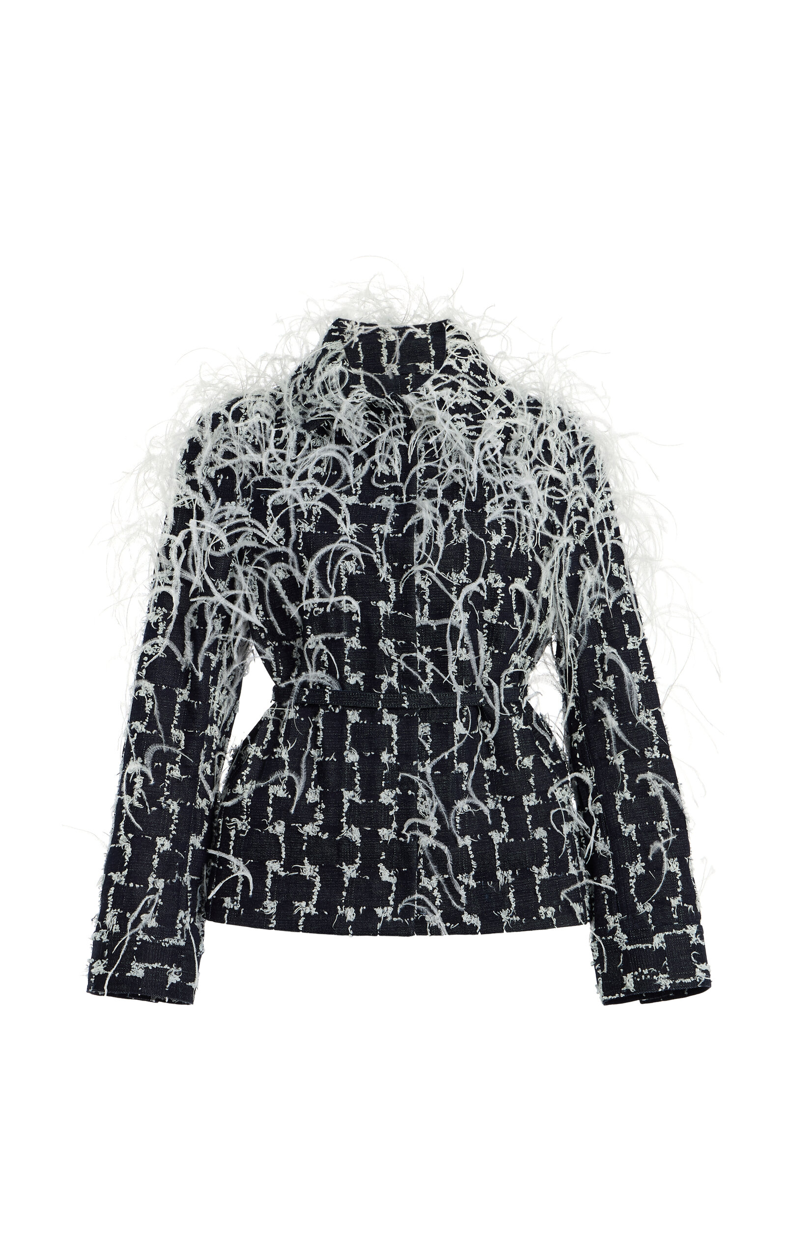 Feathered Jacquard Denim Jacket