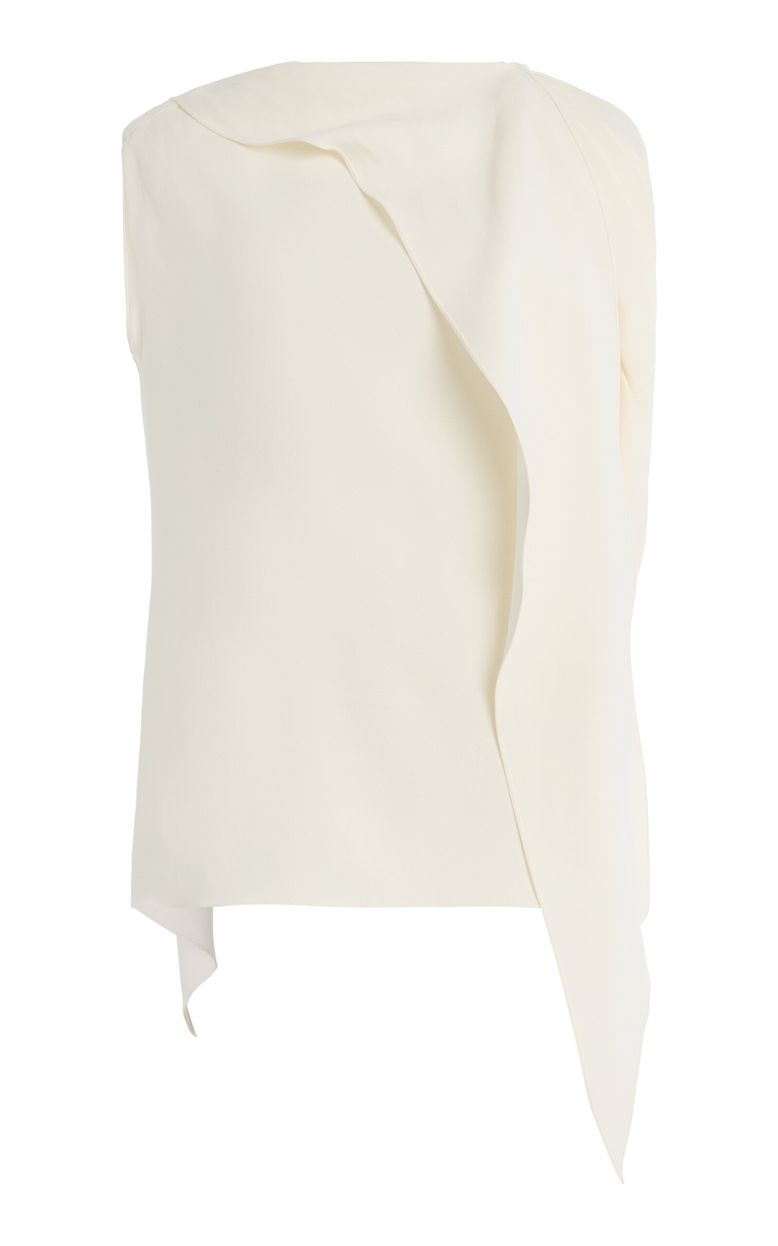 Oscar de la Renta - Sash-Detailed Silk-Georgette Top - Ivory - US 8 - Moda Operandi