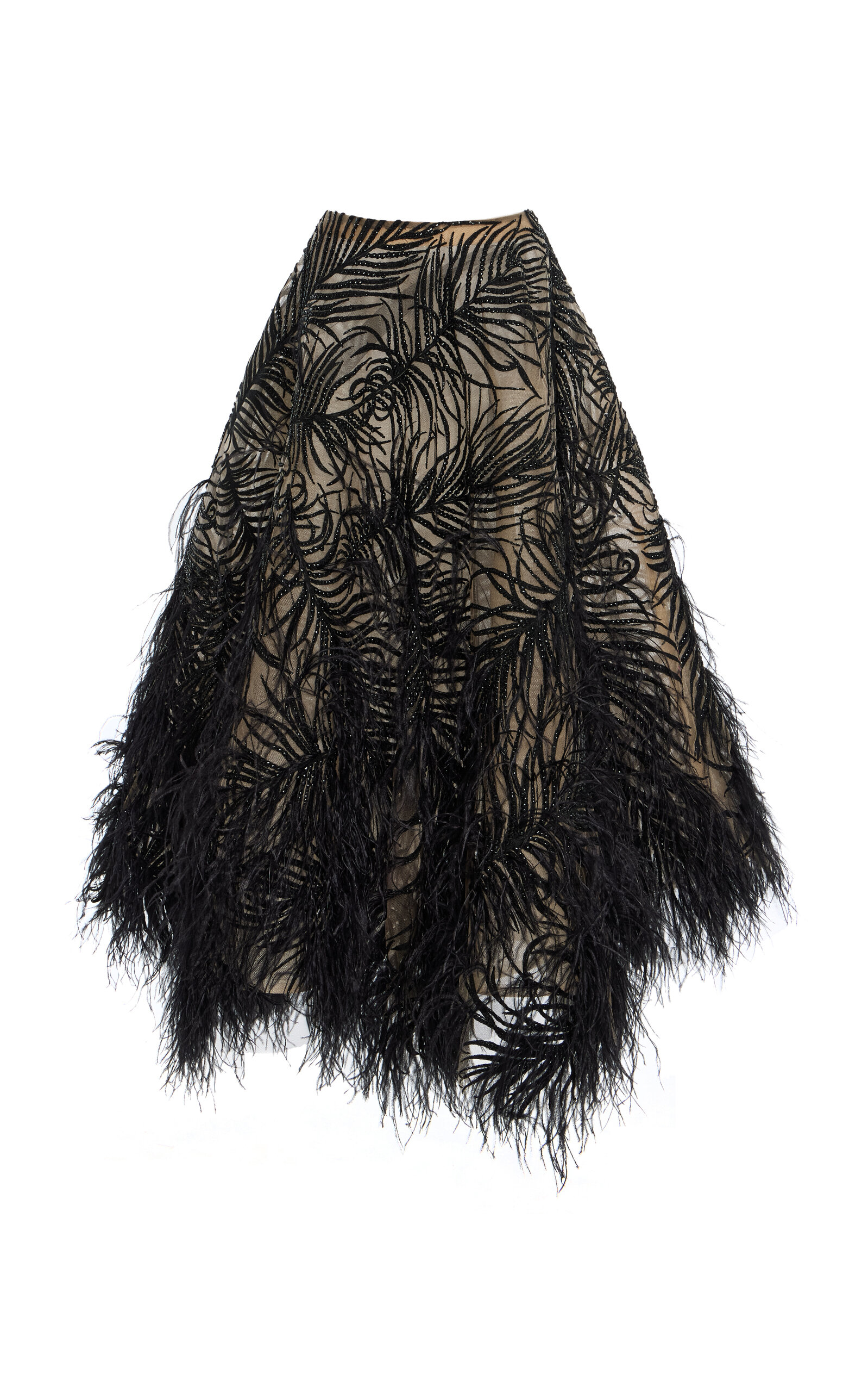 Feathered Maxi Skirt