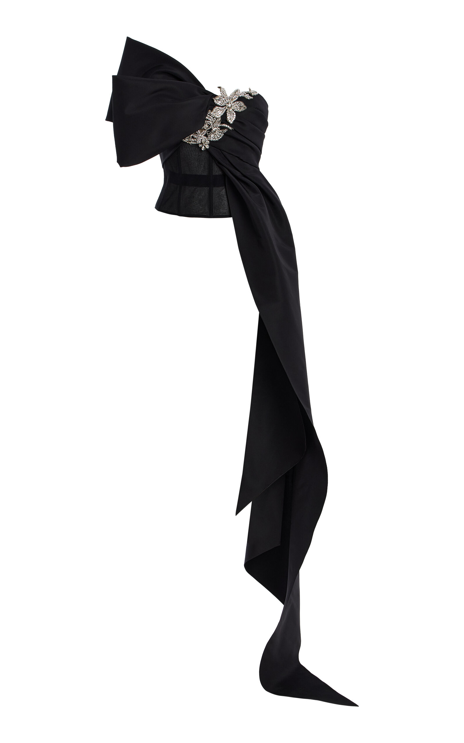 Oscar de la Renta Bow-Detailed Faille Corset Top