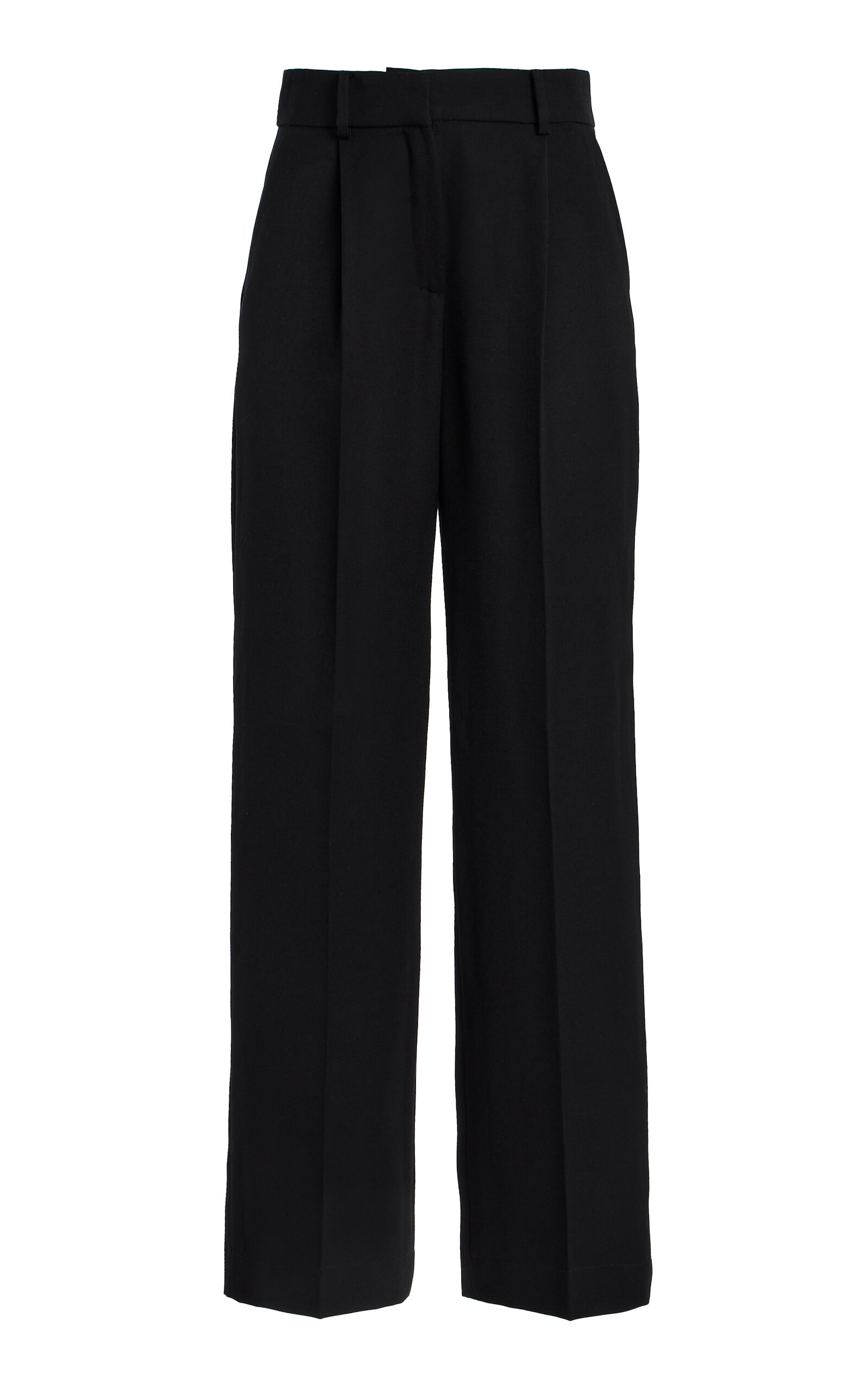 Oscar de la Renta - Wool-Blend Wide-Leg Pants - Black - US 0 - Moda Operandi