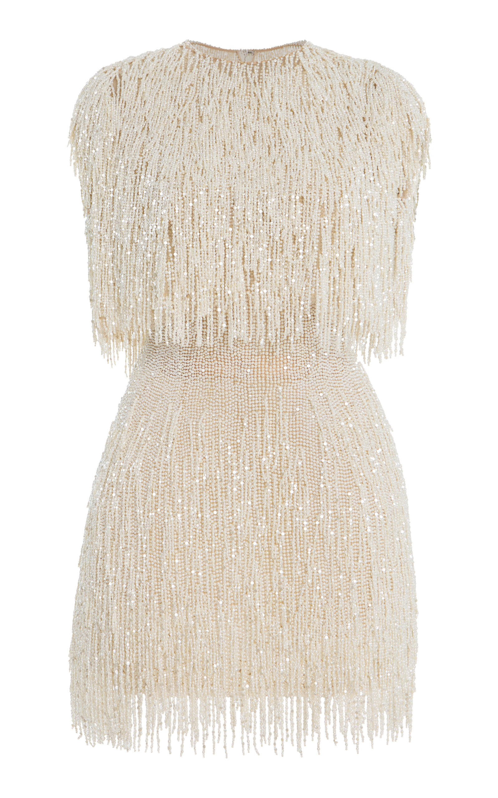 Oscar de la Renta Pearl-Fringed Mini Dress