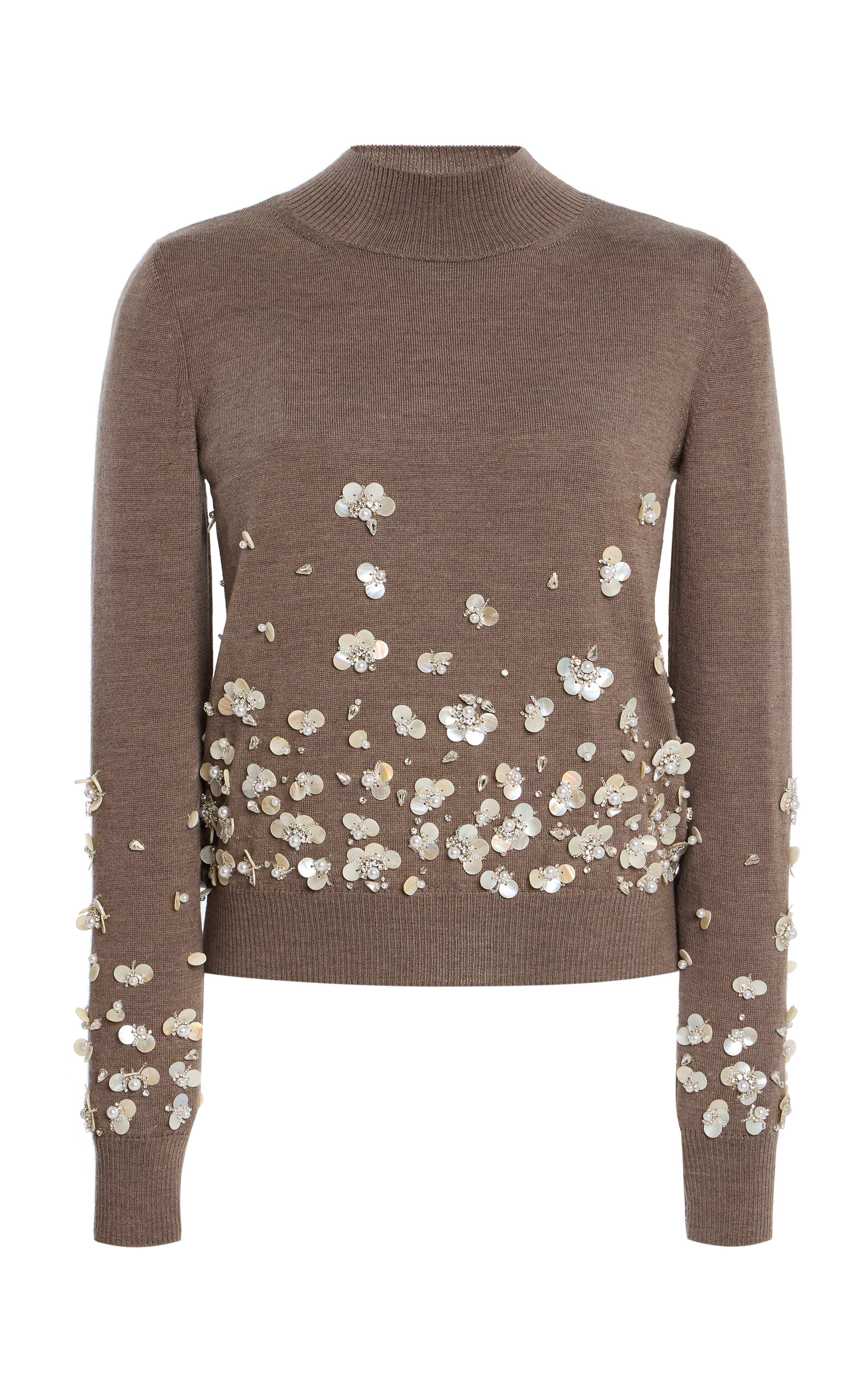 Mother Of Pearl-Embellished Wool Sweater
