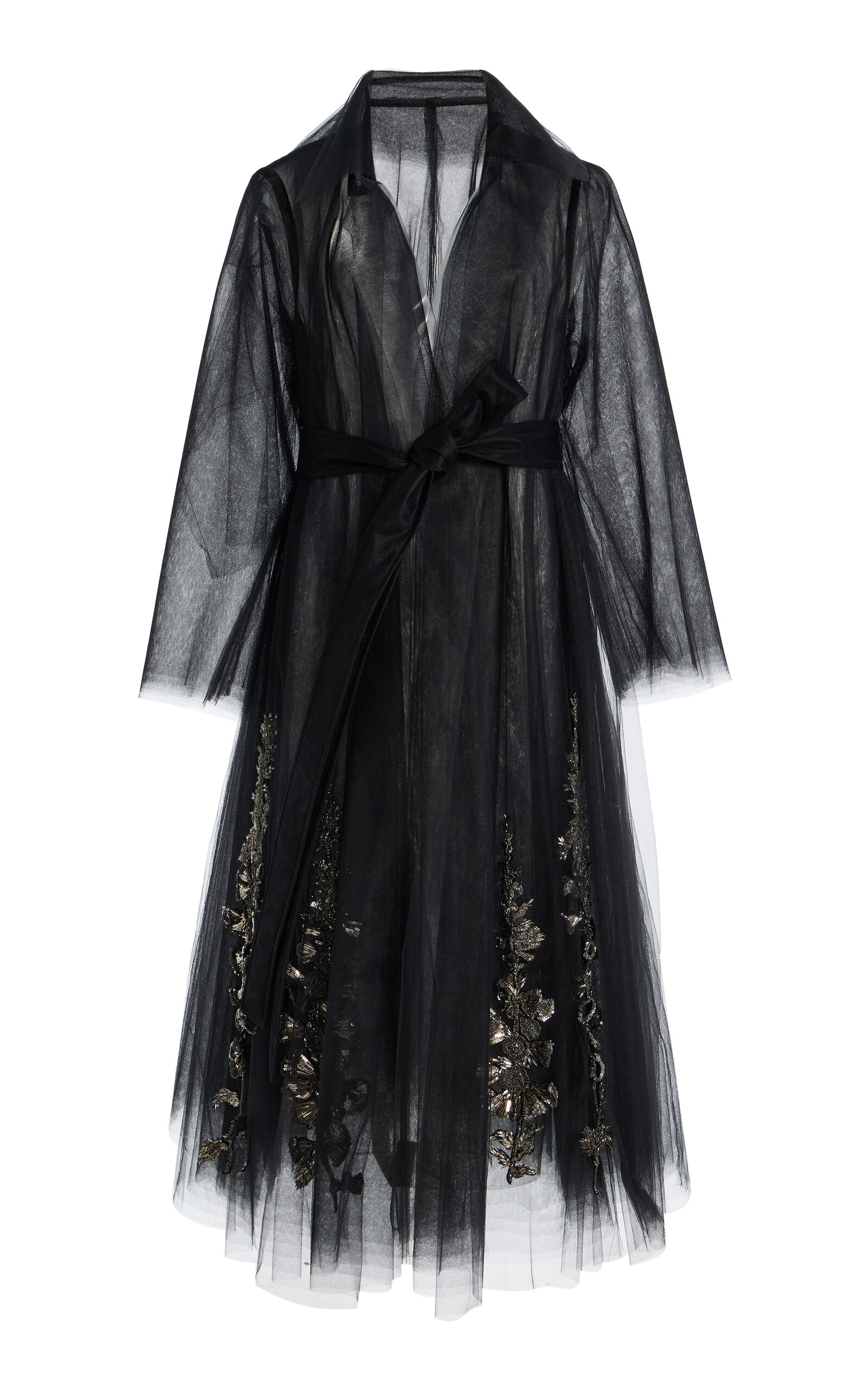 Embroidered Tulle Opera Coat