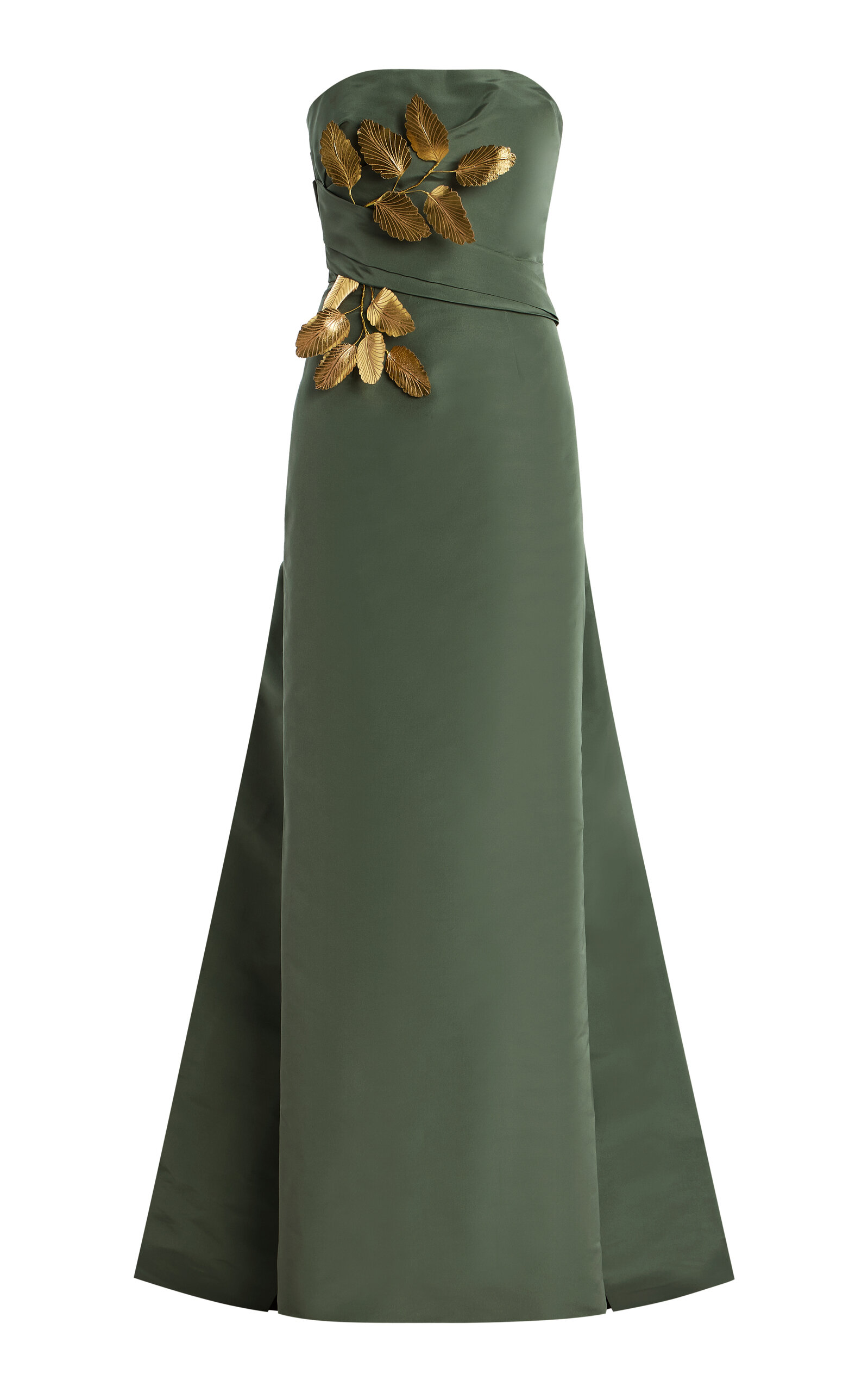 Oscar de la Renta Leaf-Detailed Silk Gown - Women's Clothing