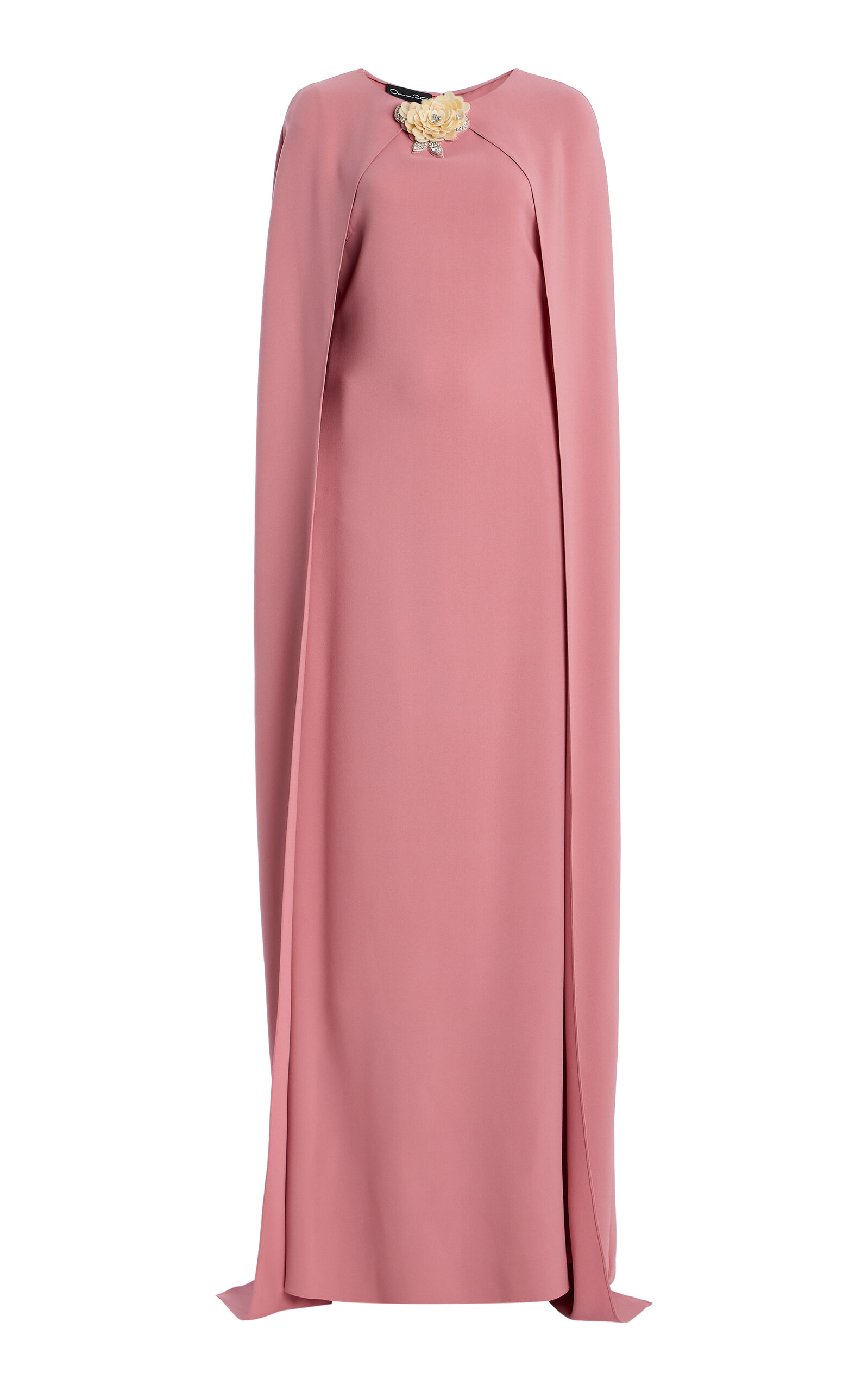Brooch-Detailed Draped Silk-Blend Caftan
