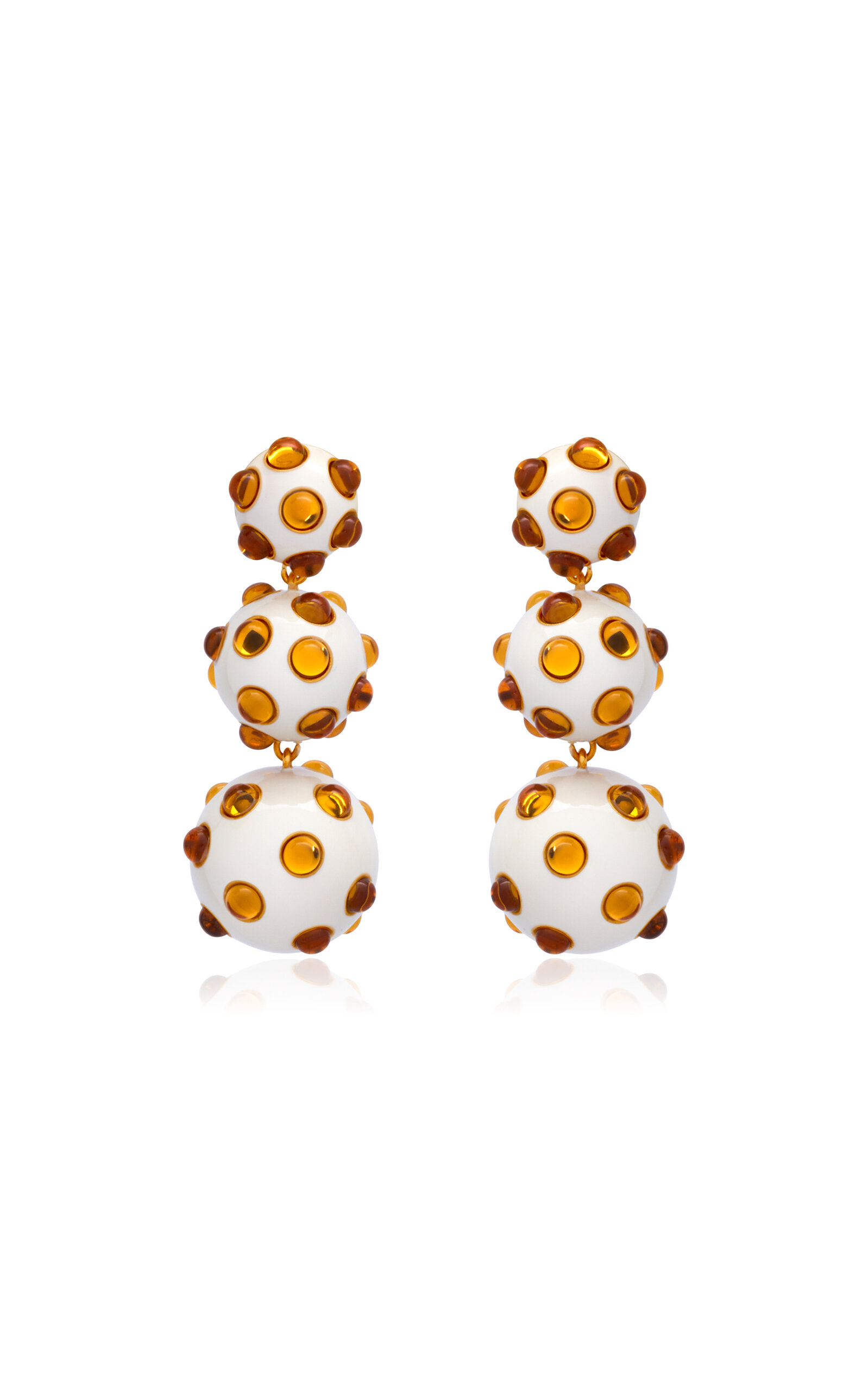 Cabochon Triple Drop Earrings