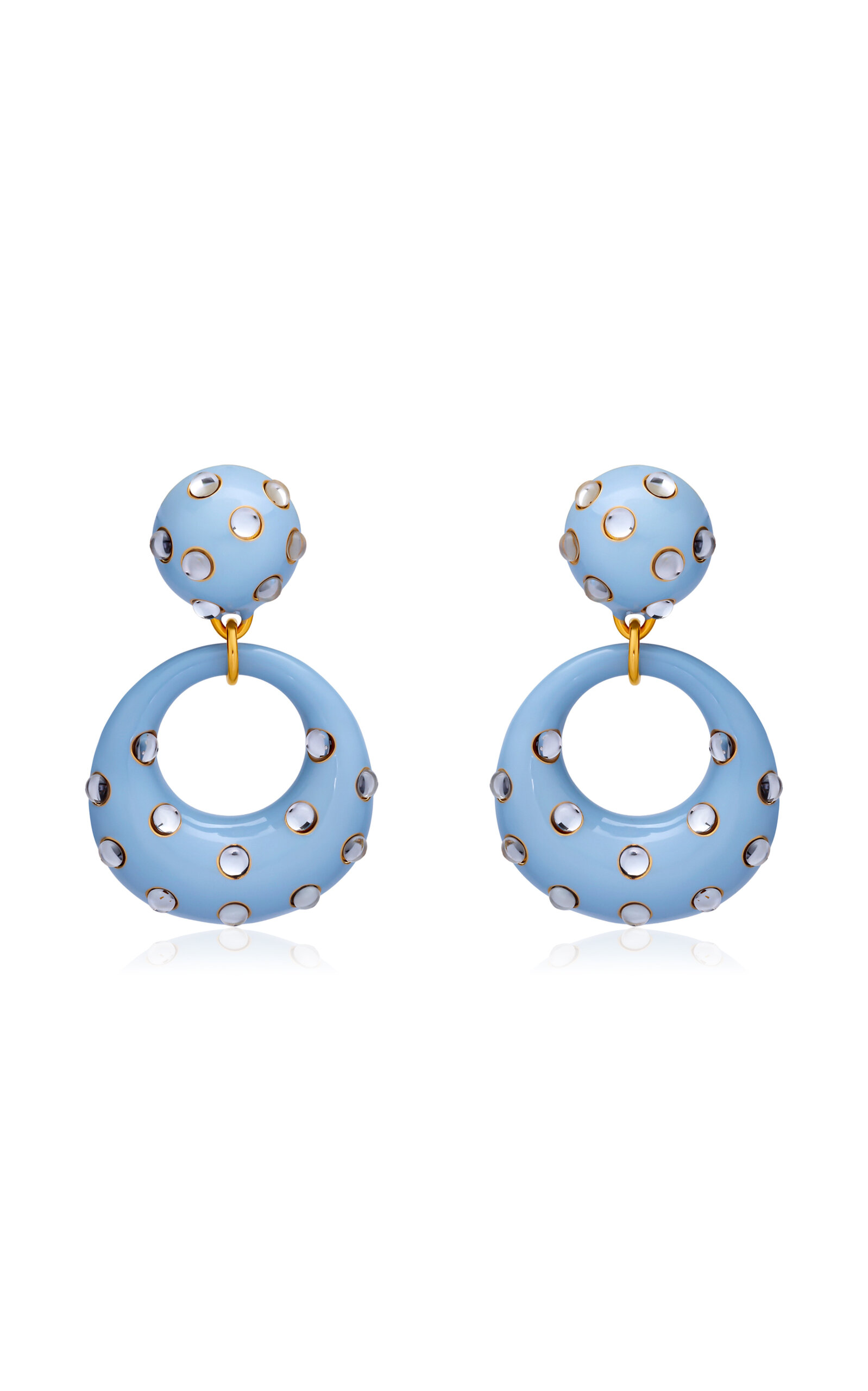 Cabochon Enamel Drop Earrings