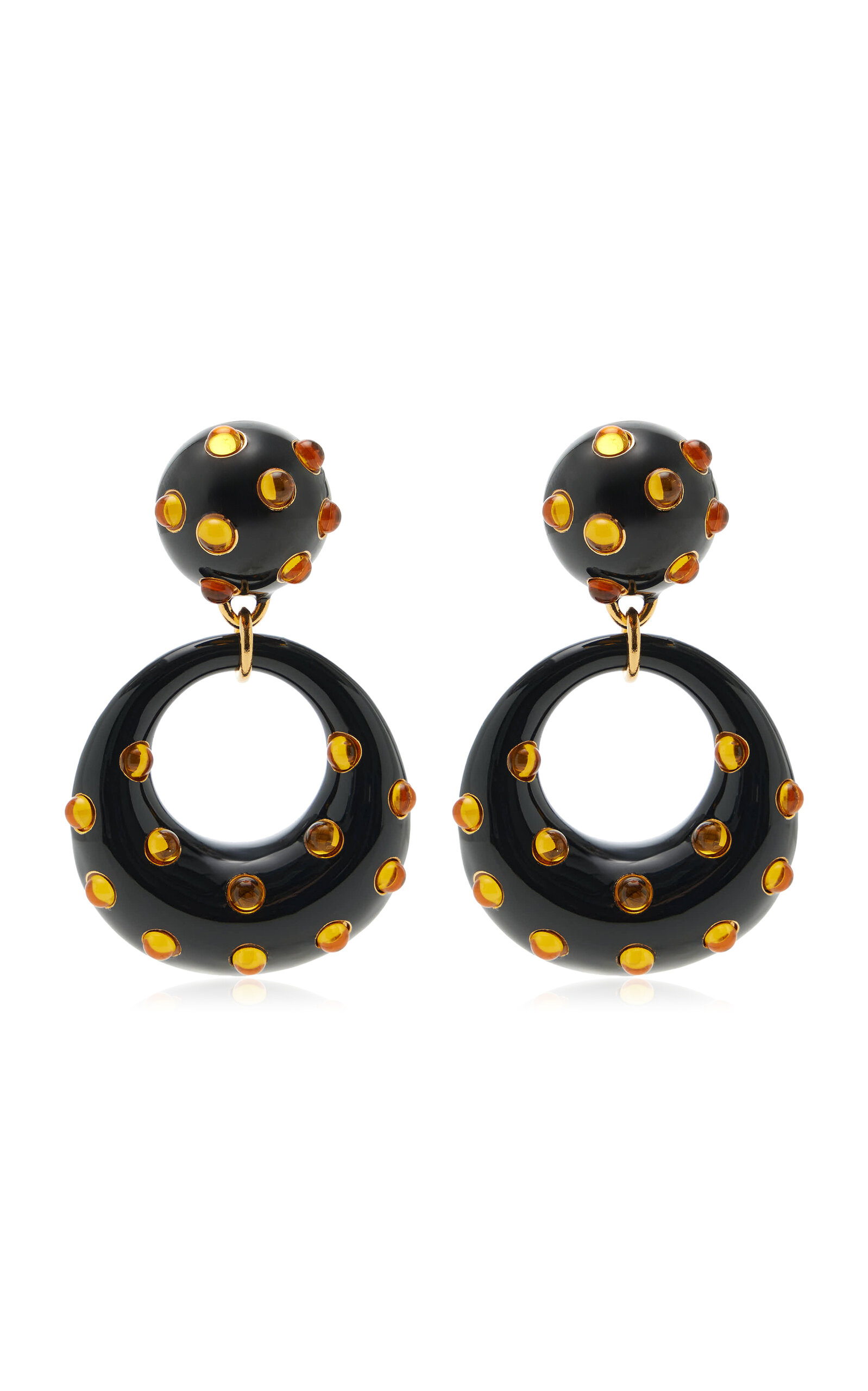 Oscar de la Renta - Cabochon Enamel Drop Earrings - Black - OS - Moda Operandi - Gifts For Her