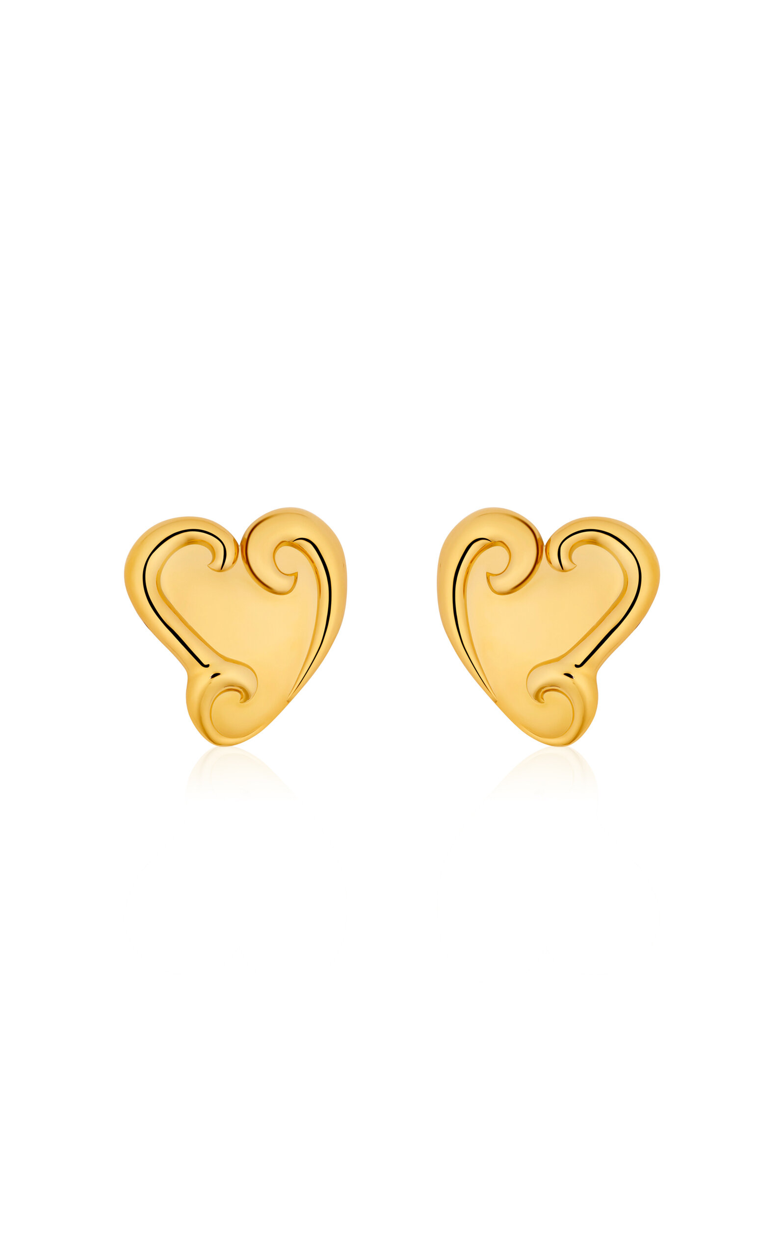 Small Swirl Heart Earrings