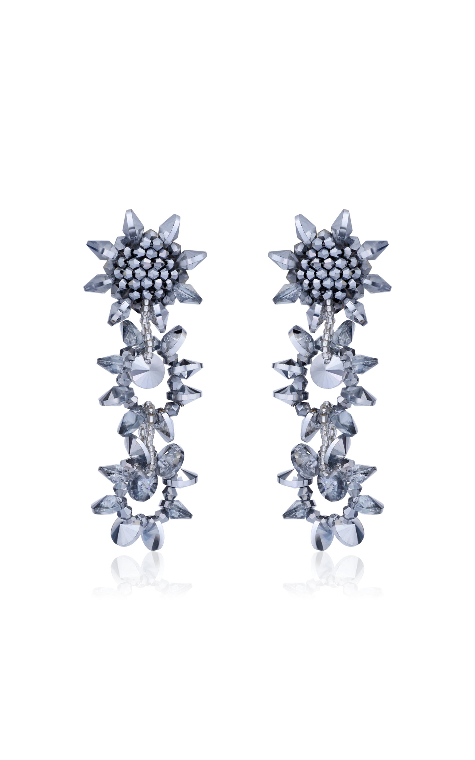 Beaded Pompom Stud Earrings