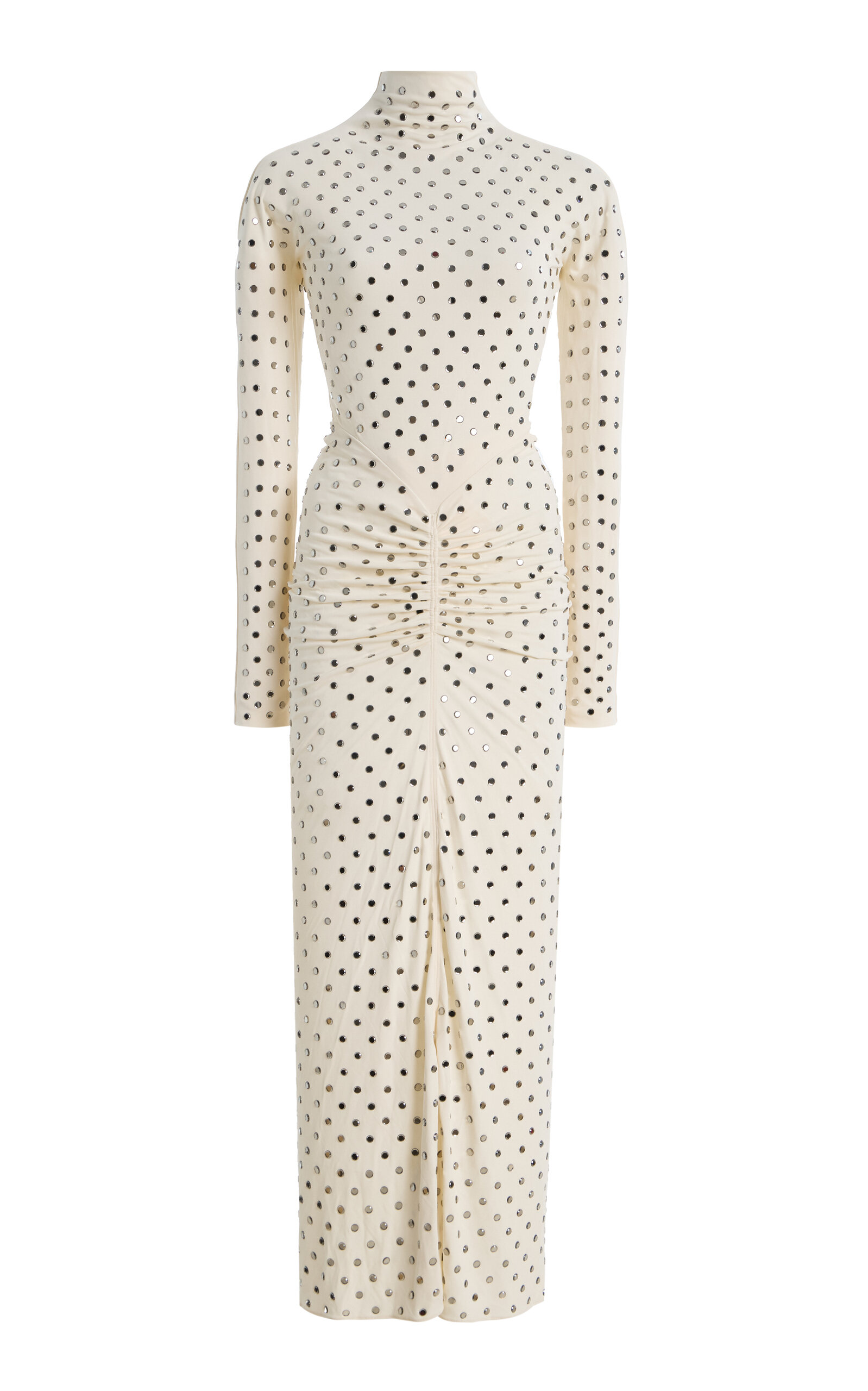 ALAÏA Crystal-Embellished Ruched Georgette Maxi Dress - Women's Clothing