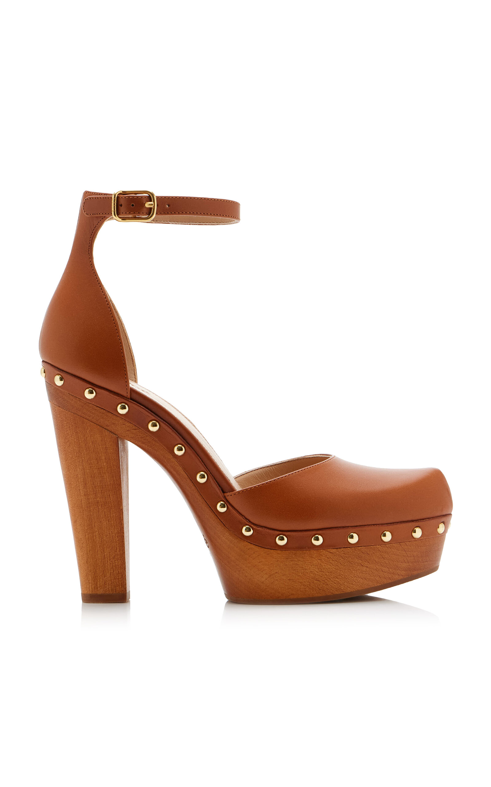 Chloé Lola Studded Leather Platform Sandals
