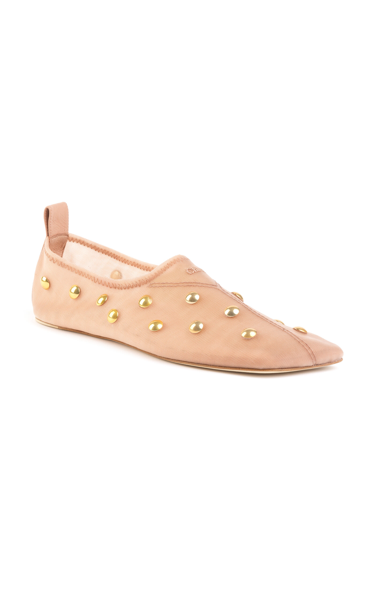 Chloé Rita Mesh Studded Ballet Flats In Animal Print