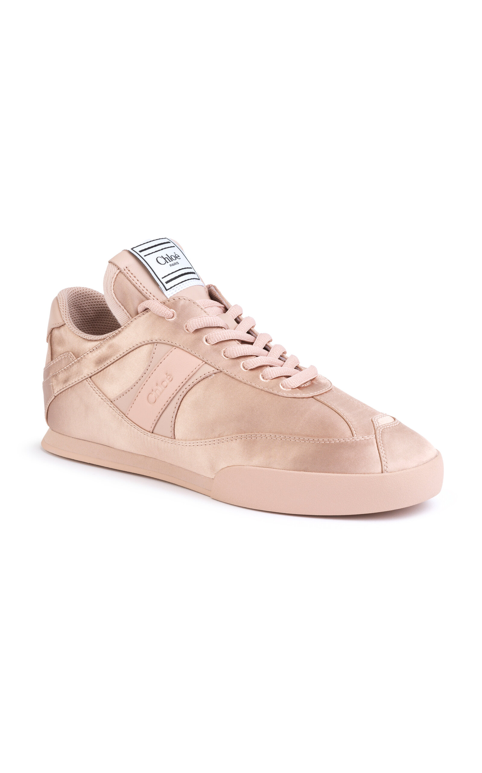 Chloé Kick Satin Sneakers In Pink
