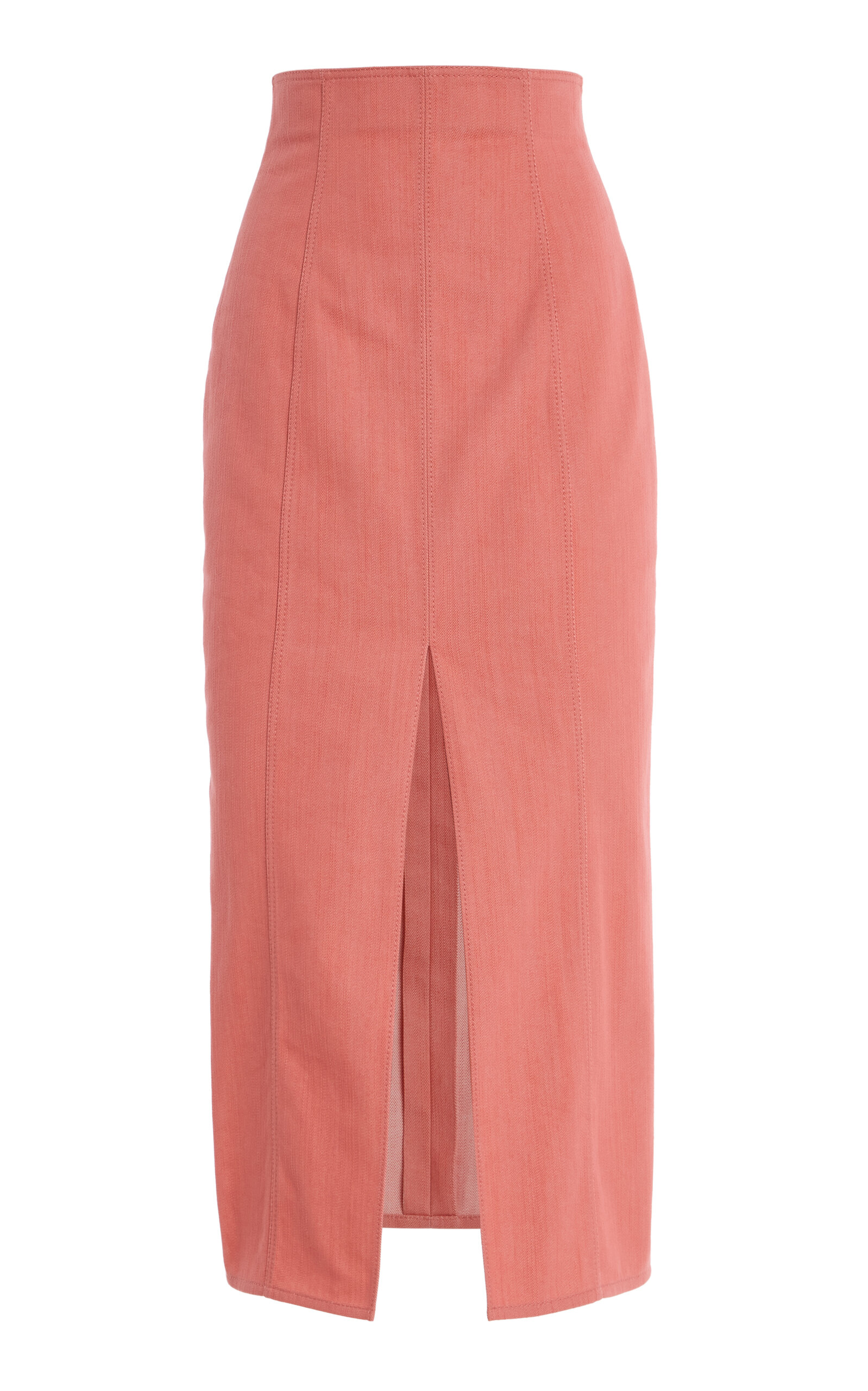 Carolina Herrera High-waist Denim Skirt In Pink