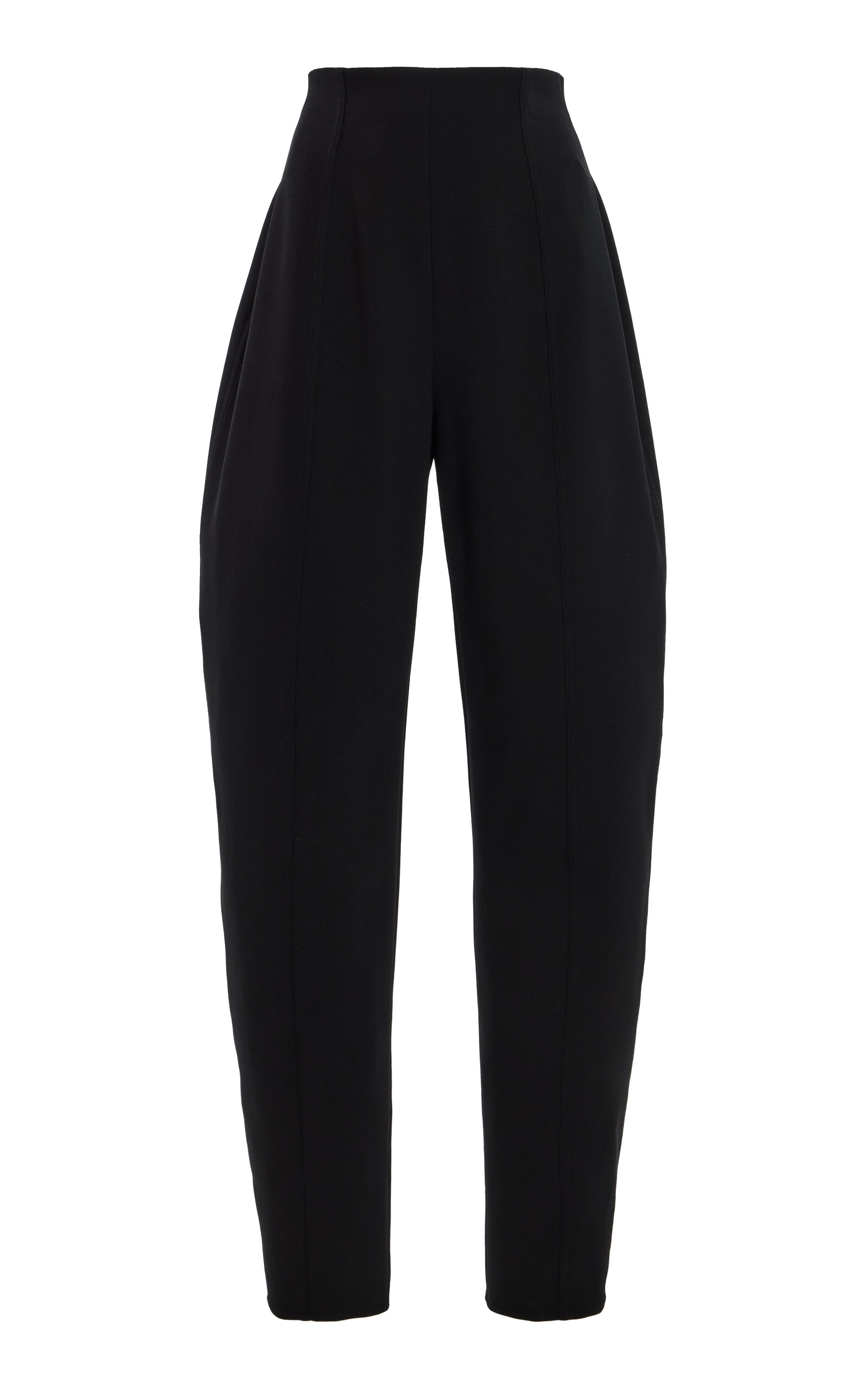 Carolina Herrera Tapered Bi-stretch Wool Tailored Pants In Black