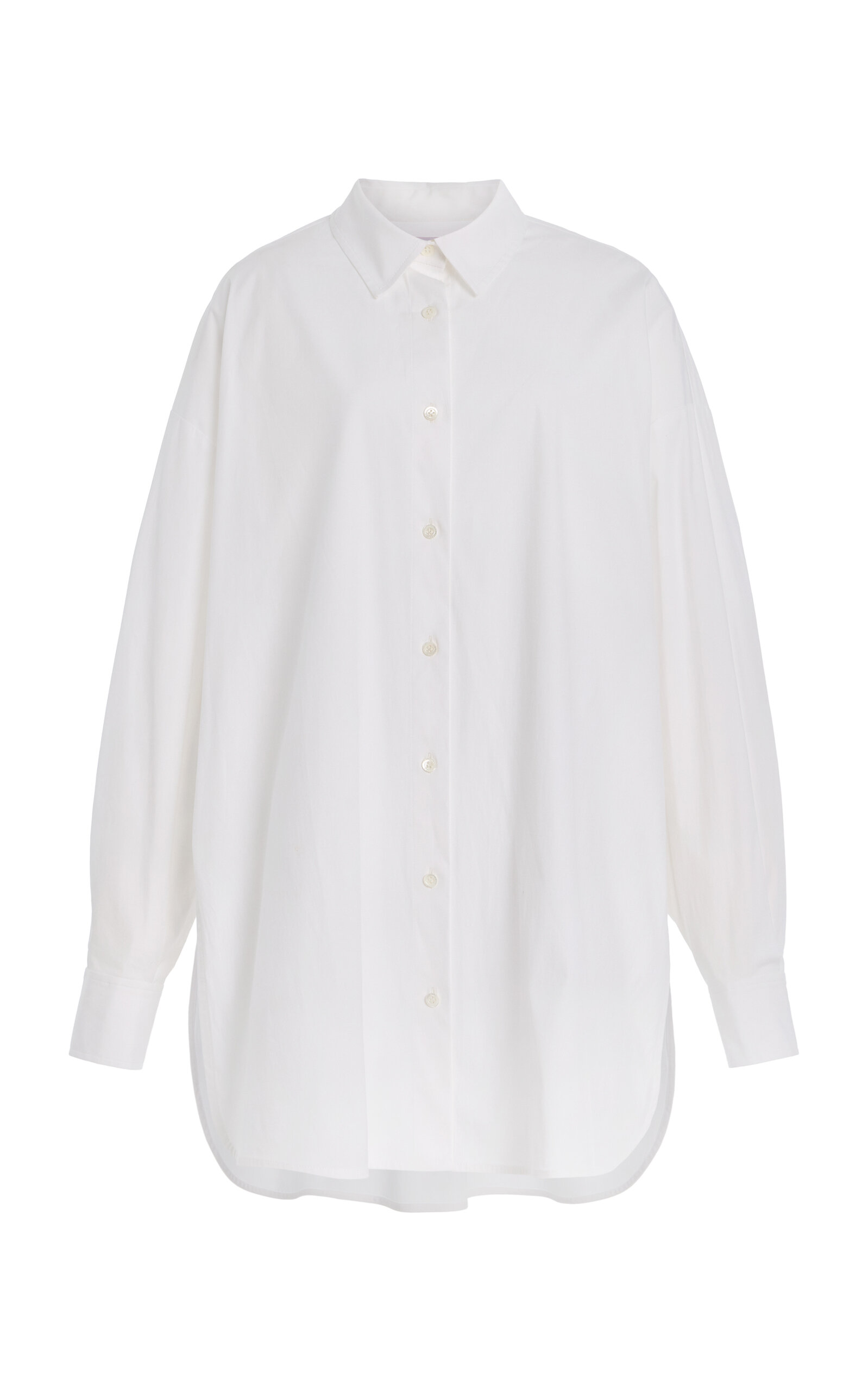 Carolina Herrera Twist-Front Stretch-Cotton Shirt