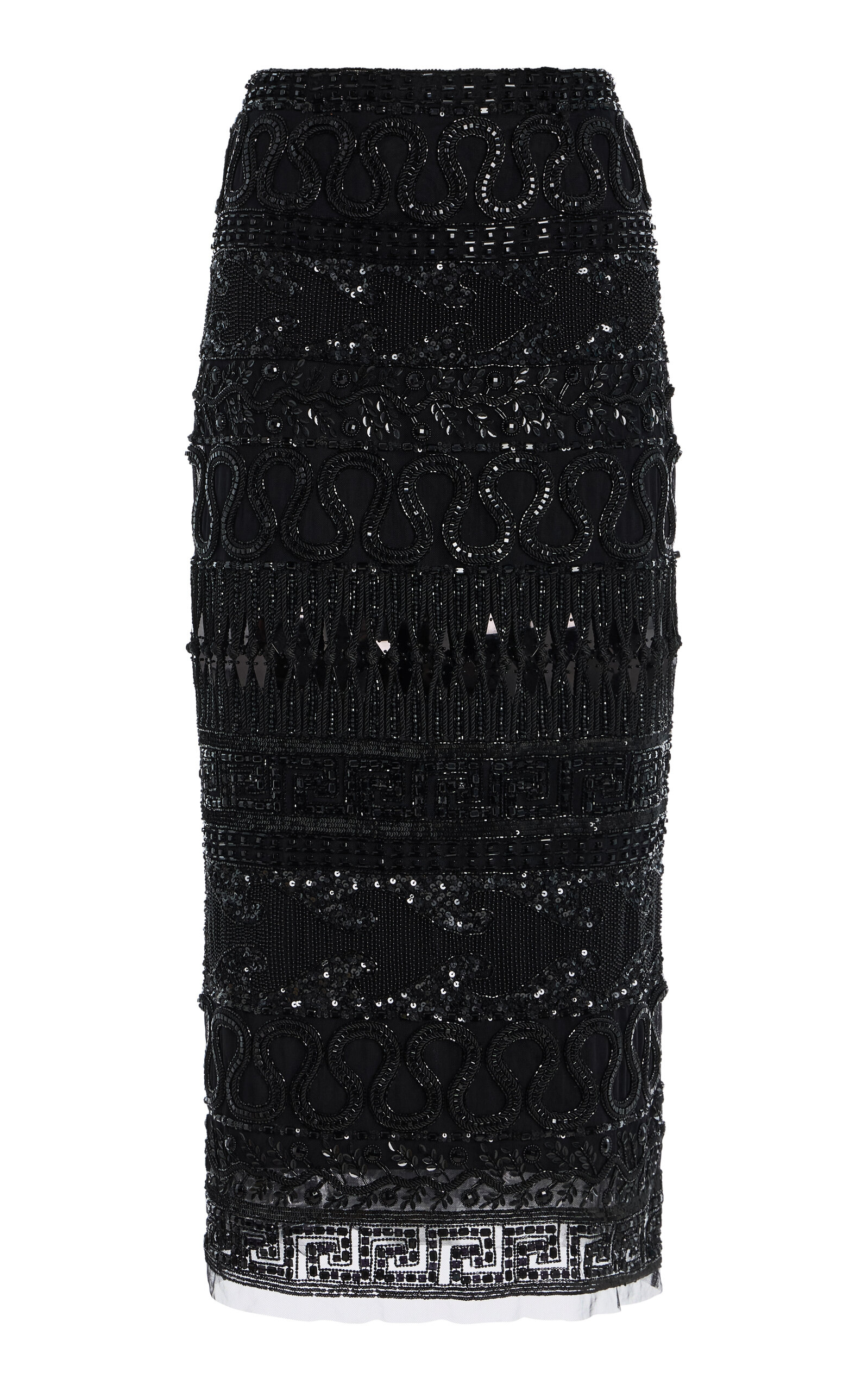 Carolina Herrera Embroidered Tulle Skirt In Black