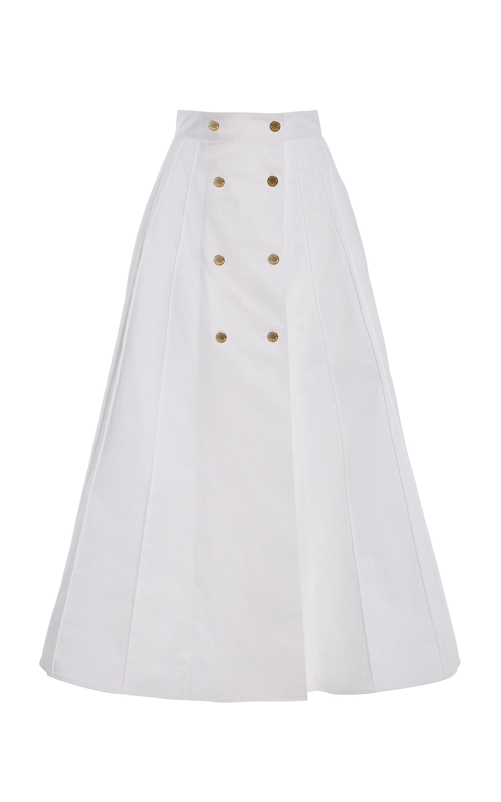 Carolina Herrera A-line Stretch-cotton Sateen Skirt In White