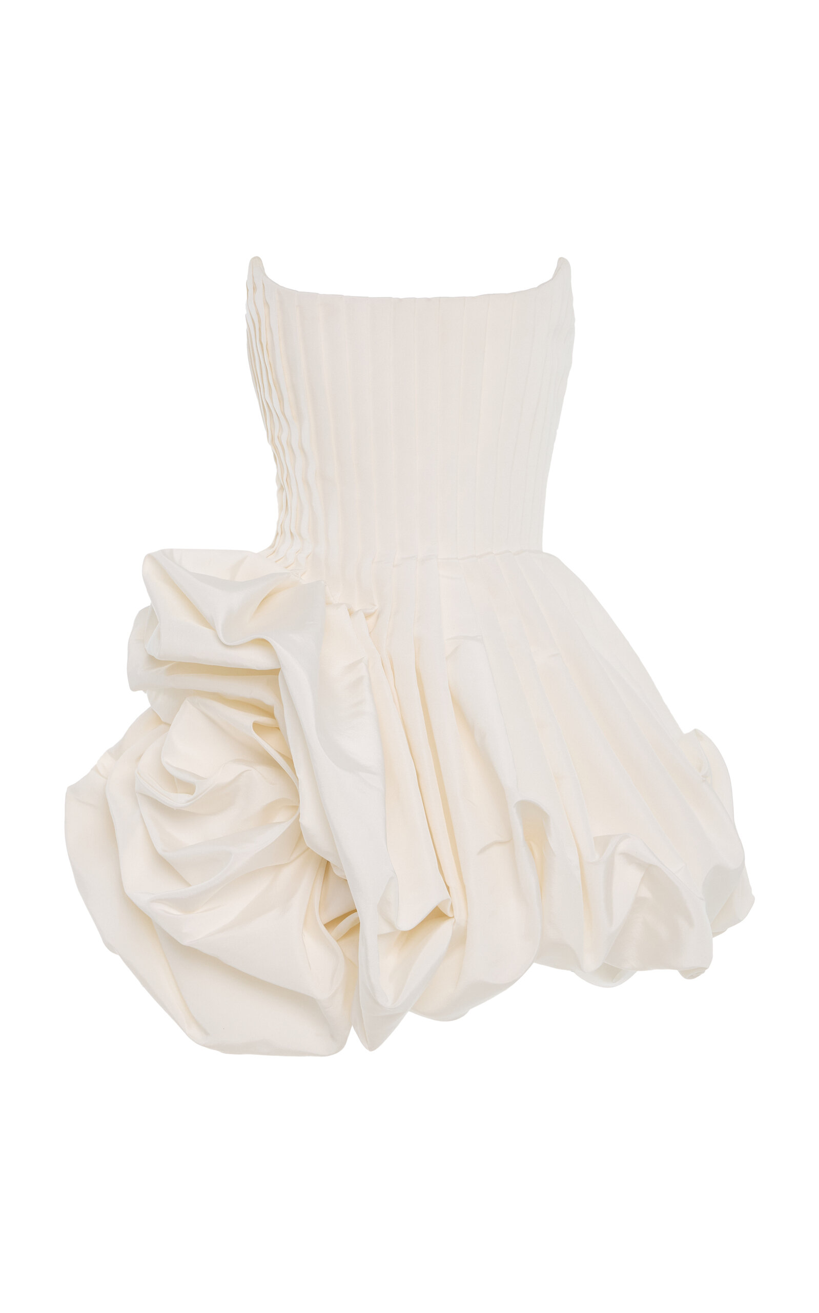 Carolina Herrera Pleated Silk-faille Dress In White