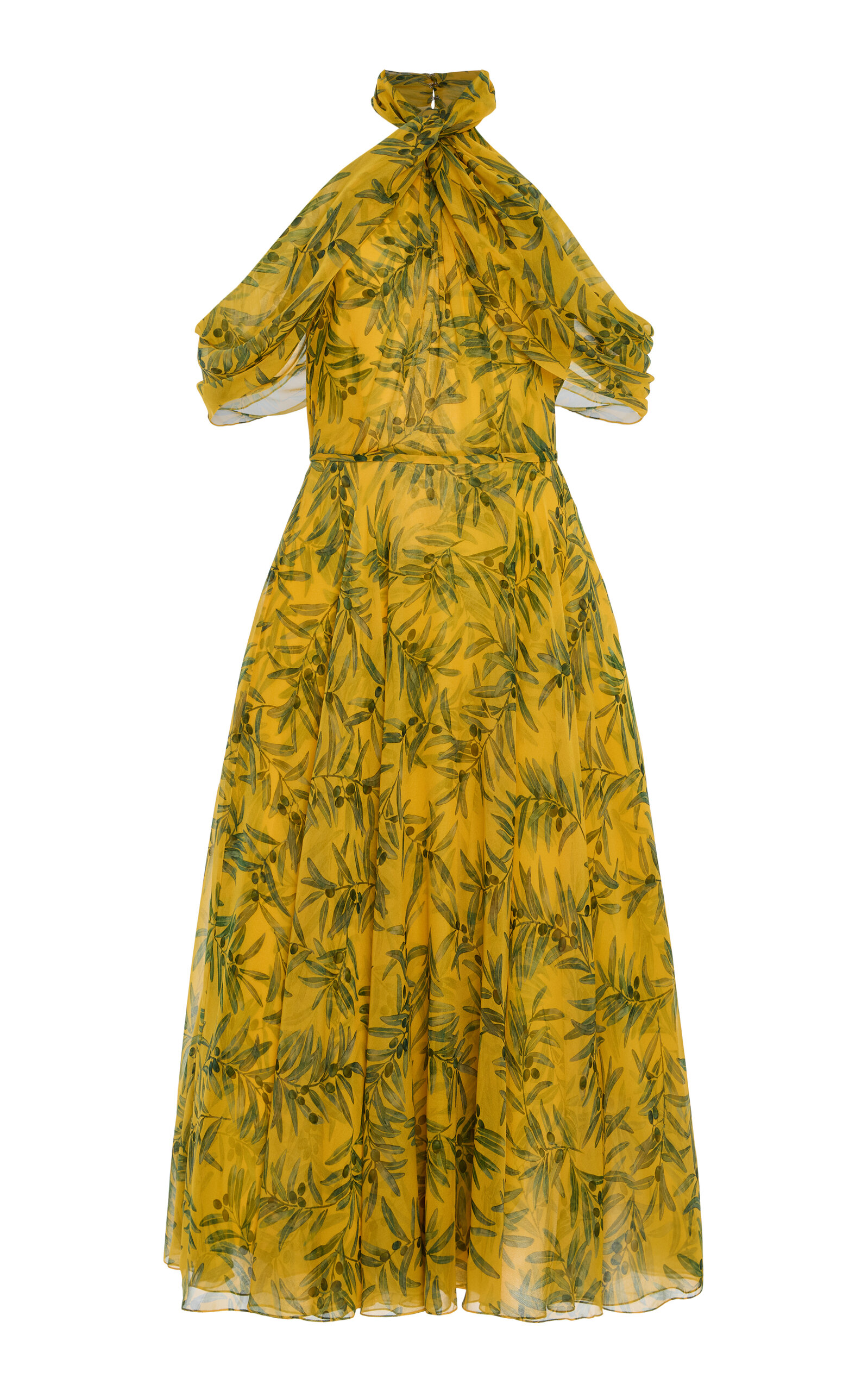 Carolina Herrera Off-the-shoulder Chiffon Dress In Yellow