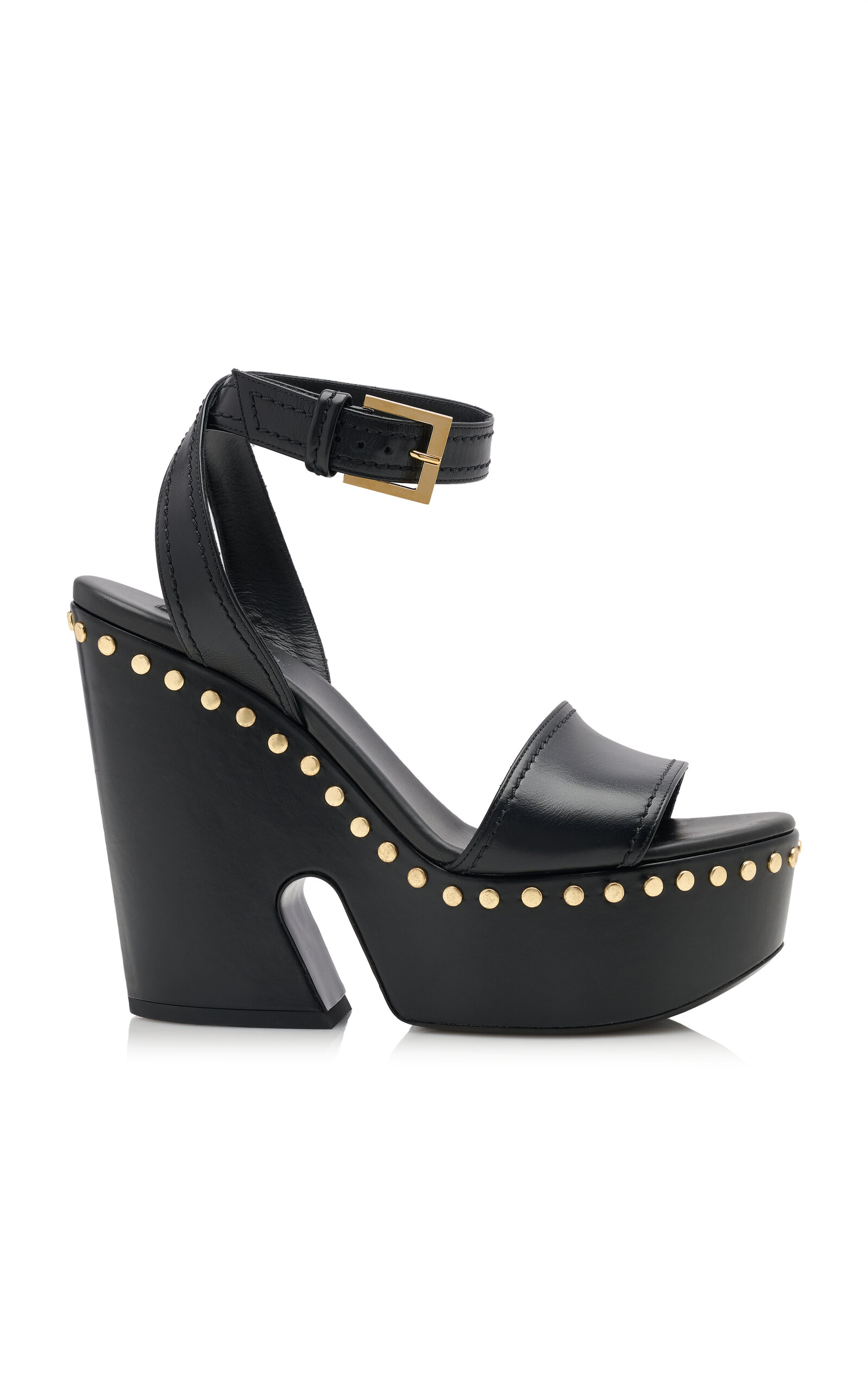 Givenchy - Studded Wedge Platform Sandals - Black - IT 39 - Moda Operandi