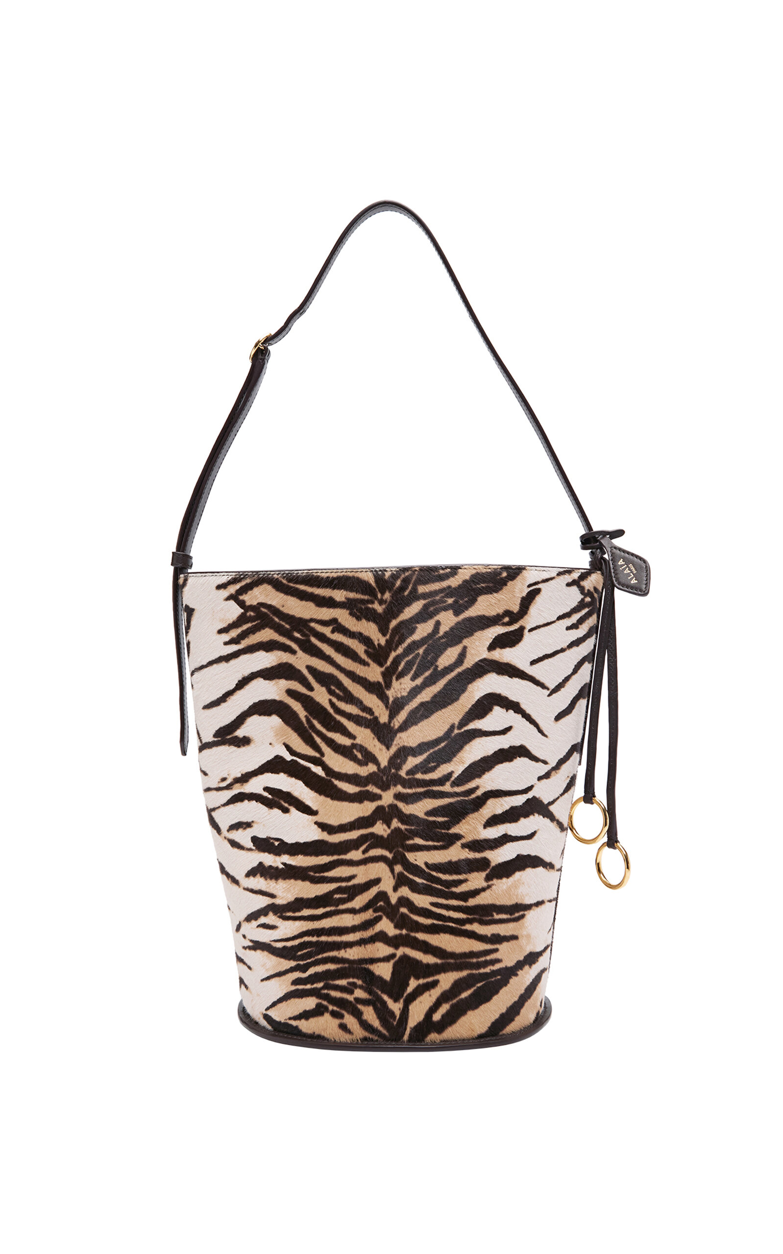 ALAÏA Pony Hair Bucket Tote Bag