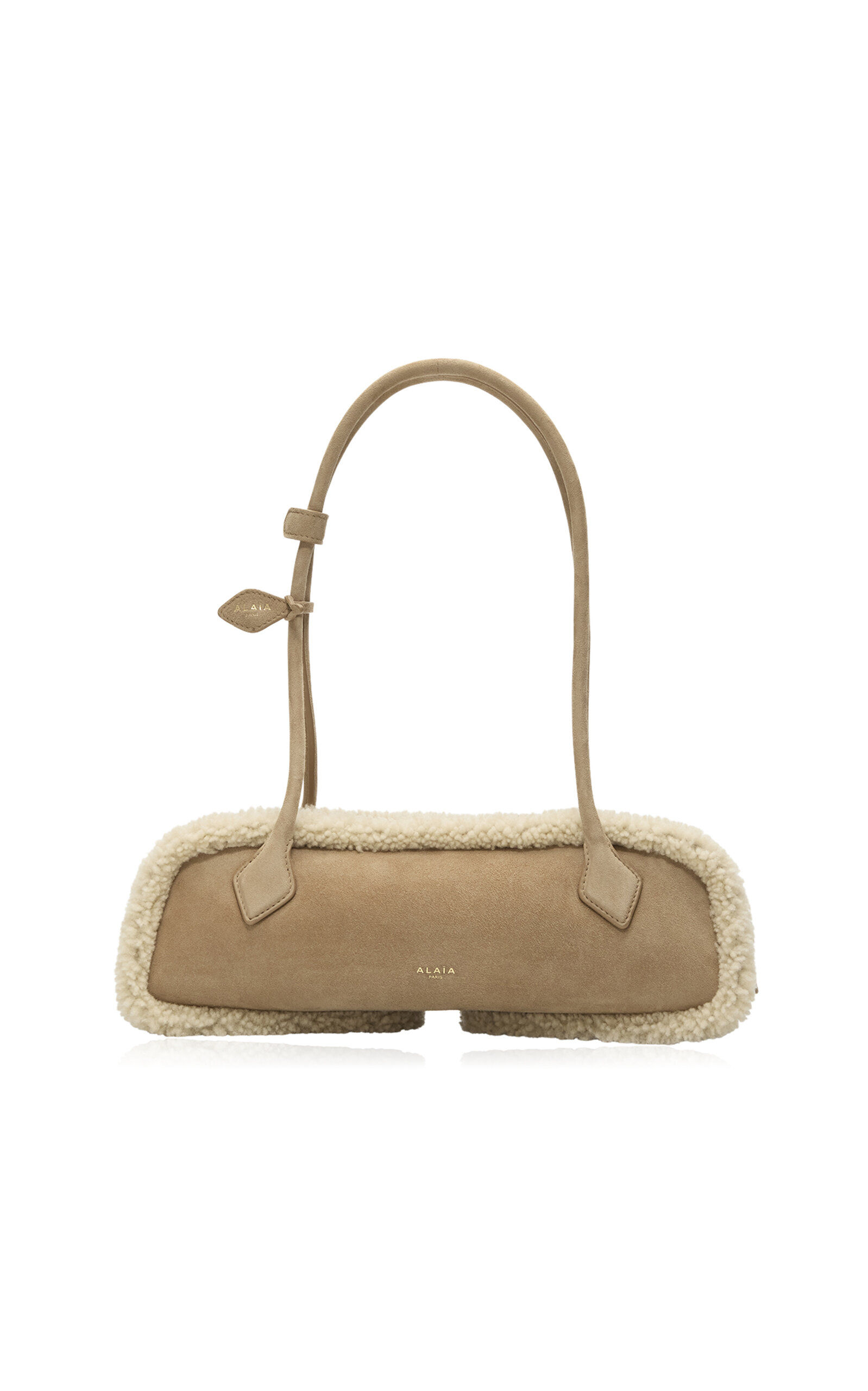 ALAÏA Le Teckel Medium Shearling Leather Shoulder Bag