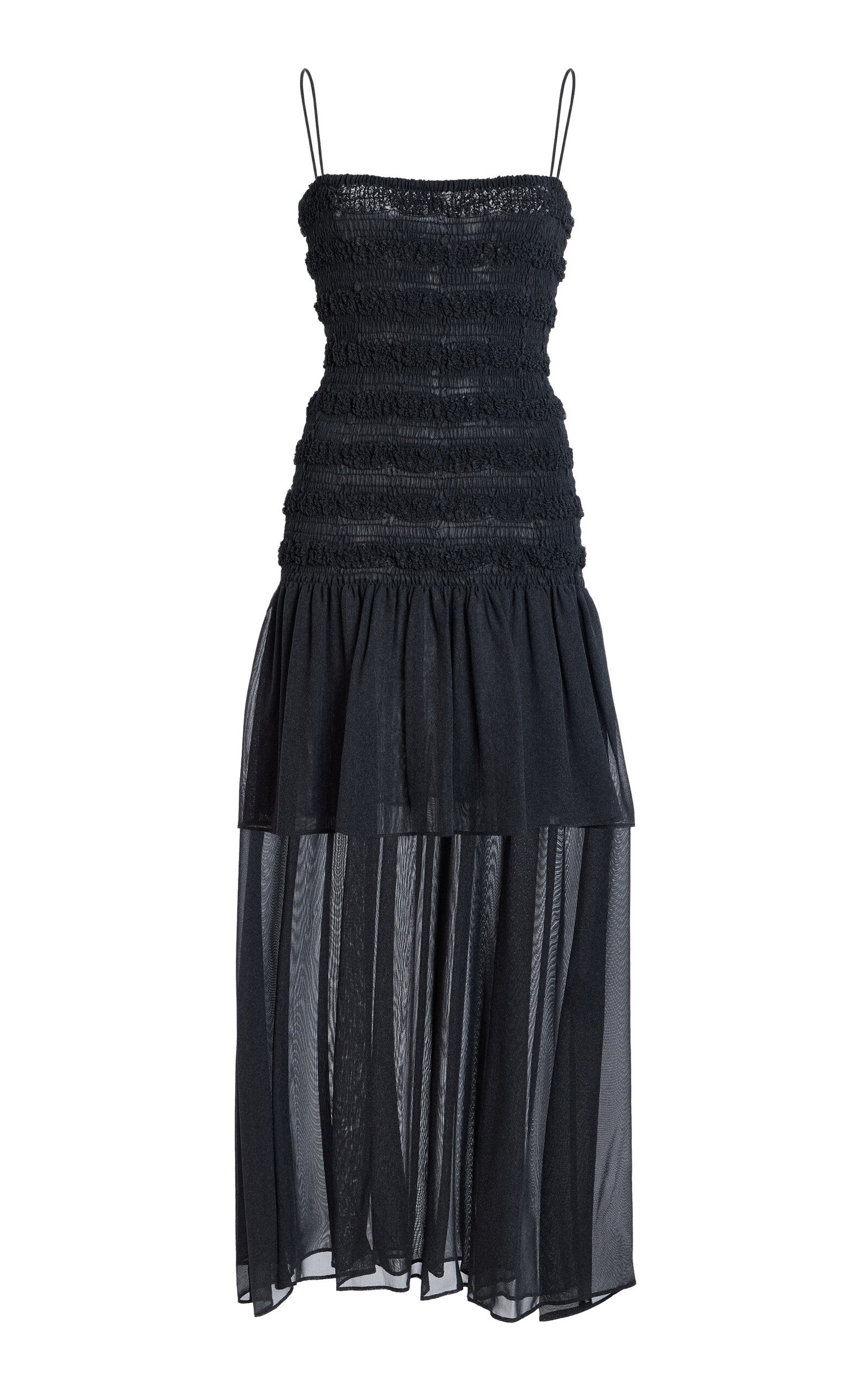 Proenza Schouler Michal Smocked Georgette Midi Dress
